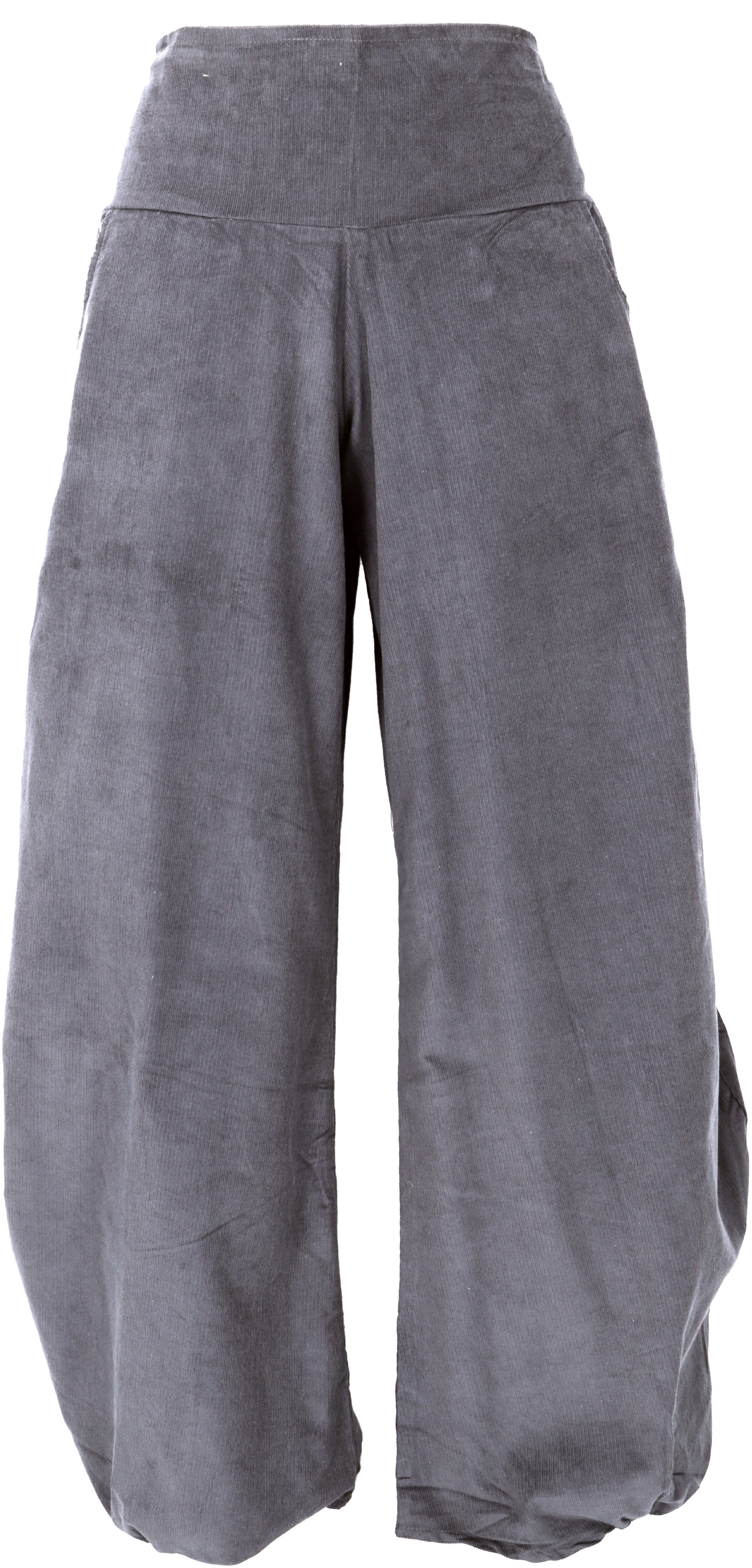 Guru-Shop Relaxhose Weite Cord Pluderhose, Feincord günstig online kaufen