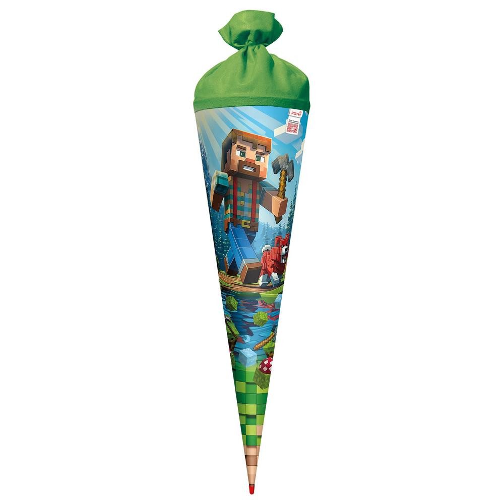 Roth Schultüte Block Game, 70 cm, rund, Filzverschluss, Roth-Spitze