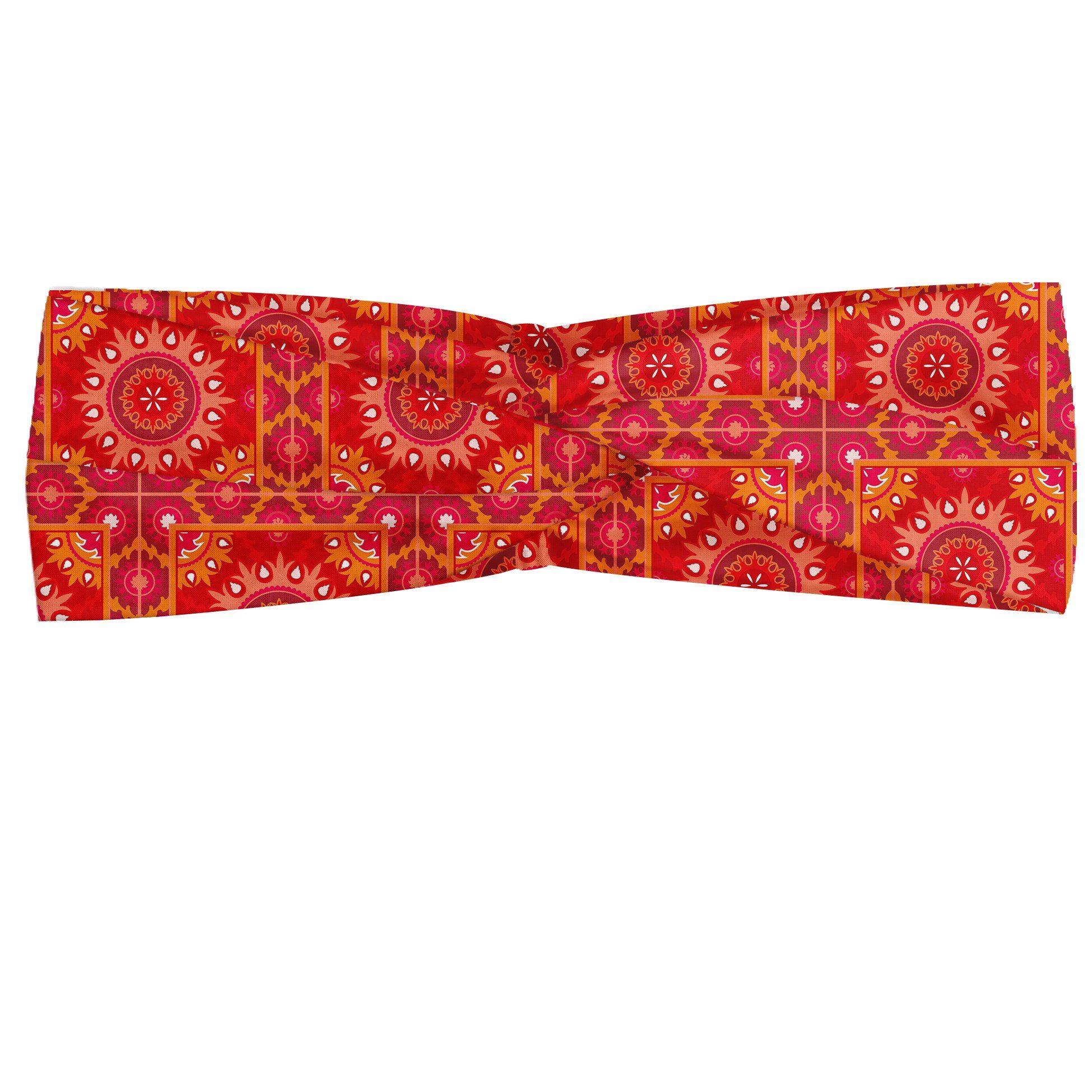 Abakuhaus Stirnband Elastisch und Angenehme alltags accessories Red Mandala Fliese