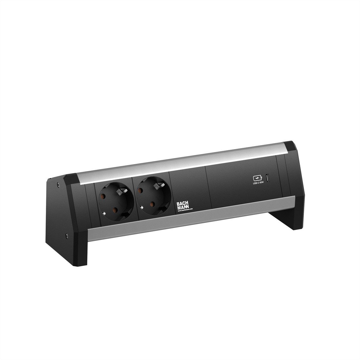 Bachmann DESK 2xSchutzkontakt USB C Розеткиleiste, USB Charger 60W GST18