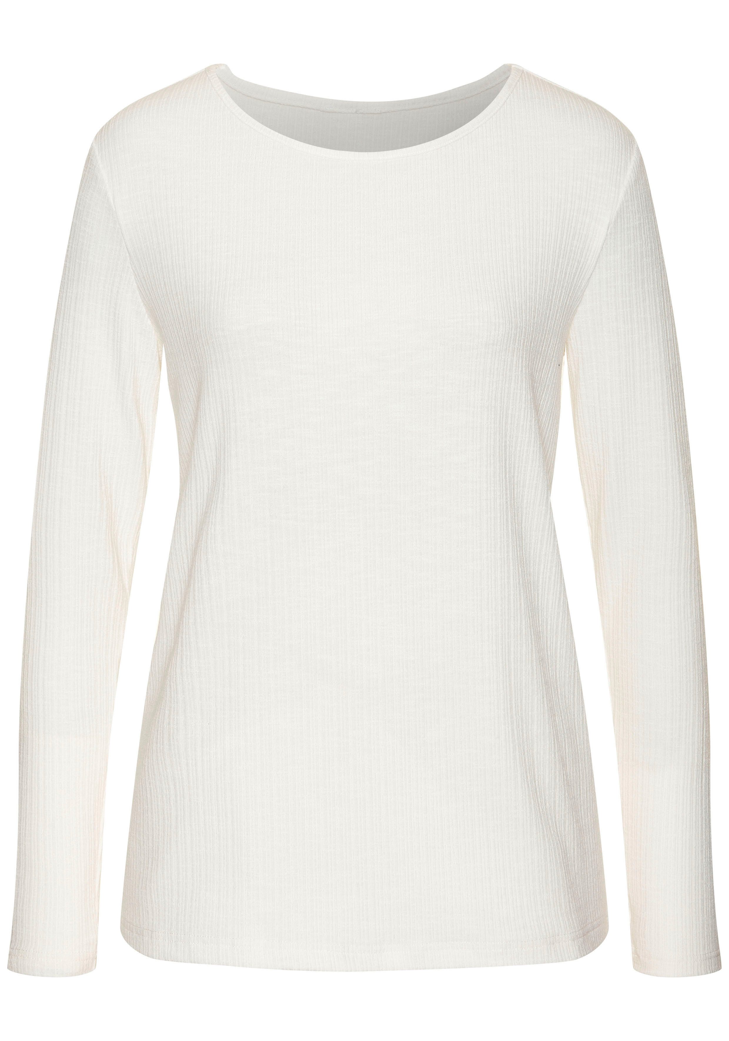 Vivance by Lascana Langarmshirt mit Rippstruktur (2er-Pack) aus weichfließender Qualität mit Viskose – Bild 4 von 5