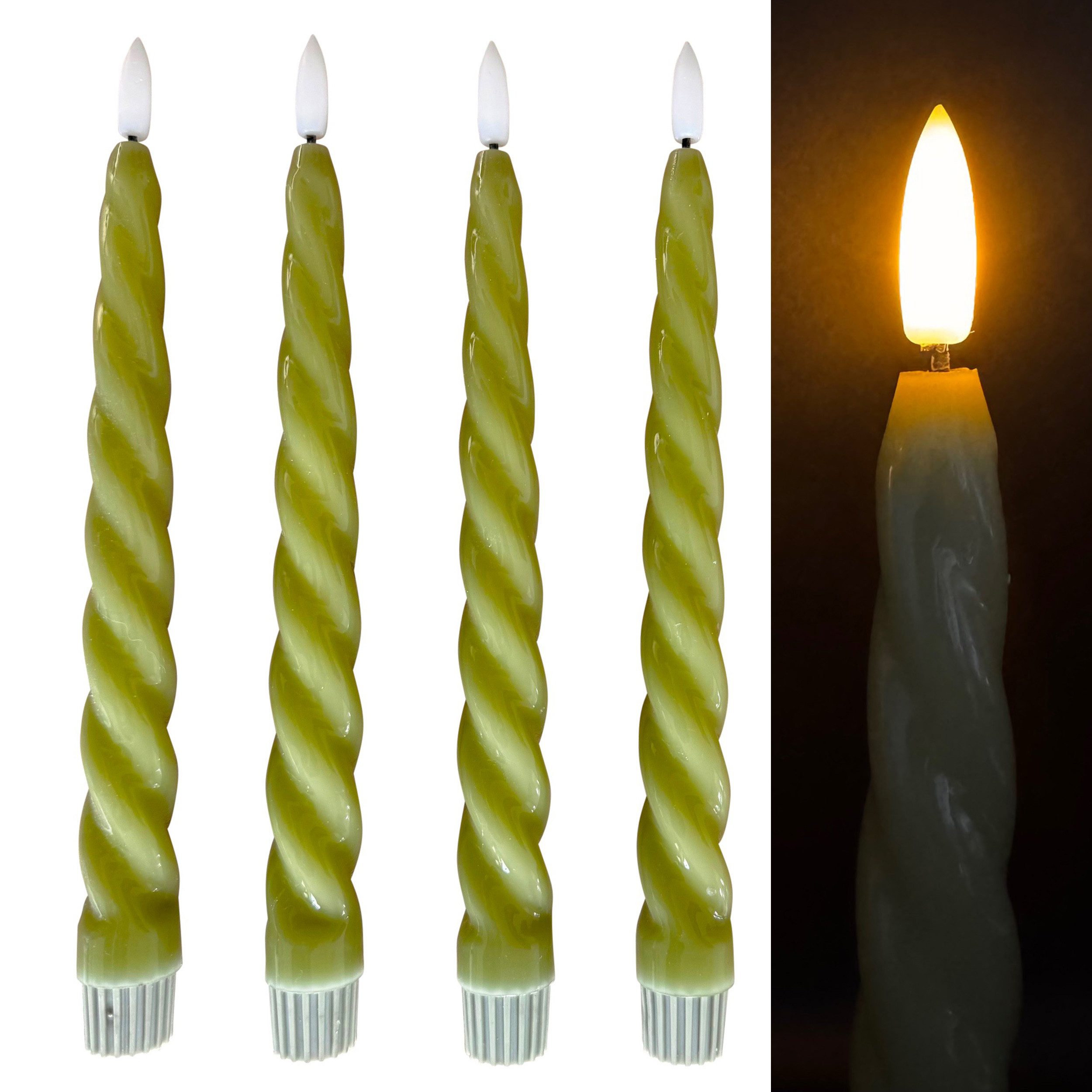 Online-Fuchs LED-Kerze 4 Stabkerzen gedreht aus günstig online kaufen