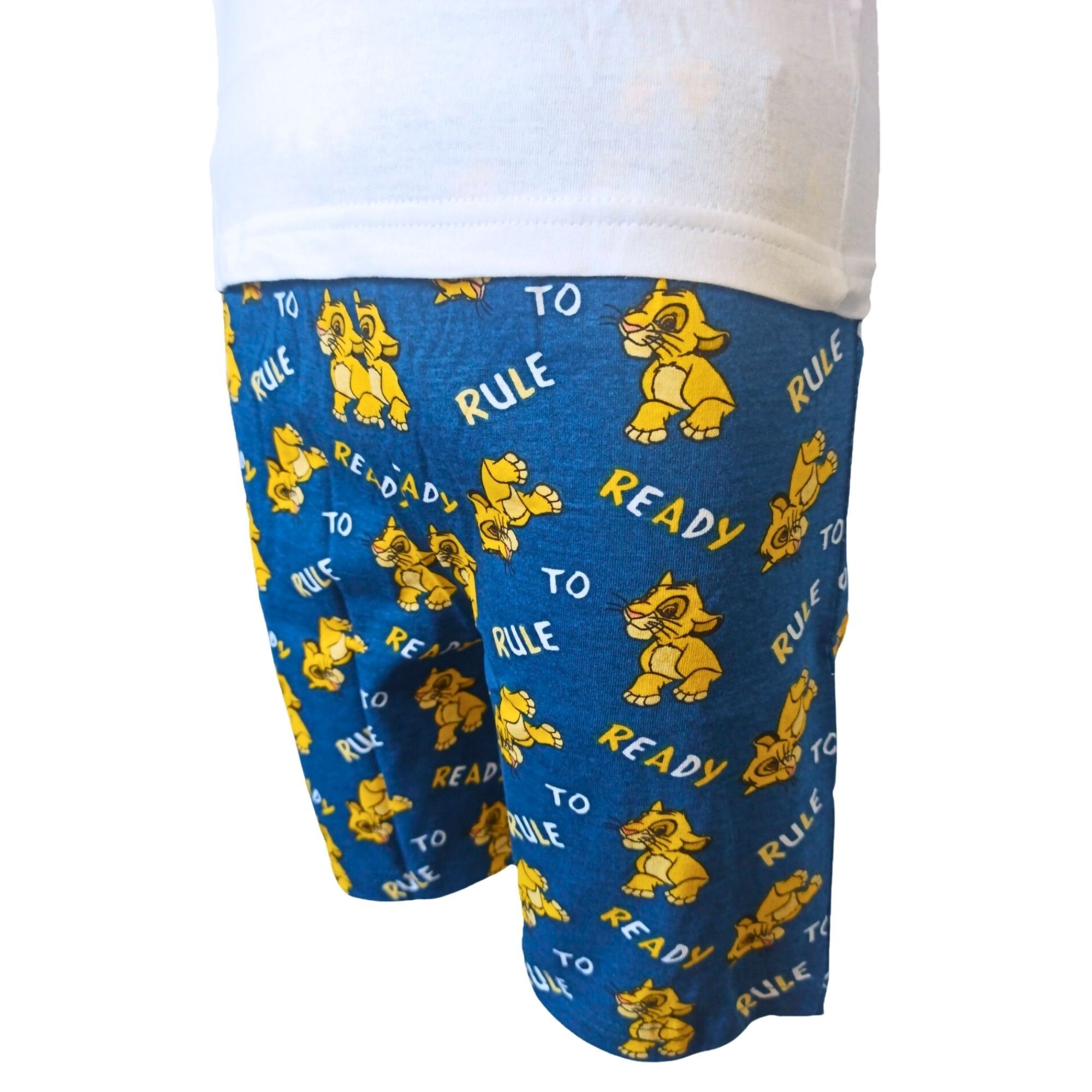 HEAR - Weiß-Blau Jungen The Disney ROAR Schlafanzug tlg) Pyjama (2 Simba kurzarm Shorty ME Lion cm Set Gr. - King 98-128