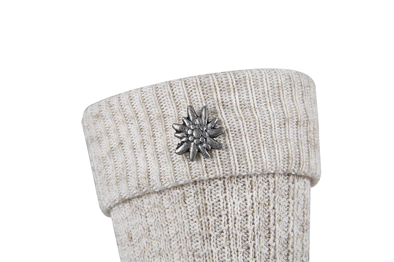 TippTexx 24 Trachtensocken 2 Paar Trachtensocken mit abnehmbaren Edelweiß P günstig online kaufen
