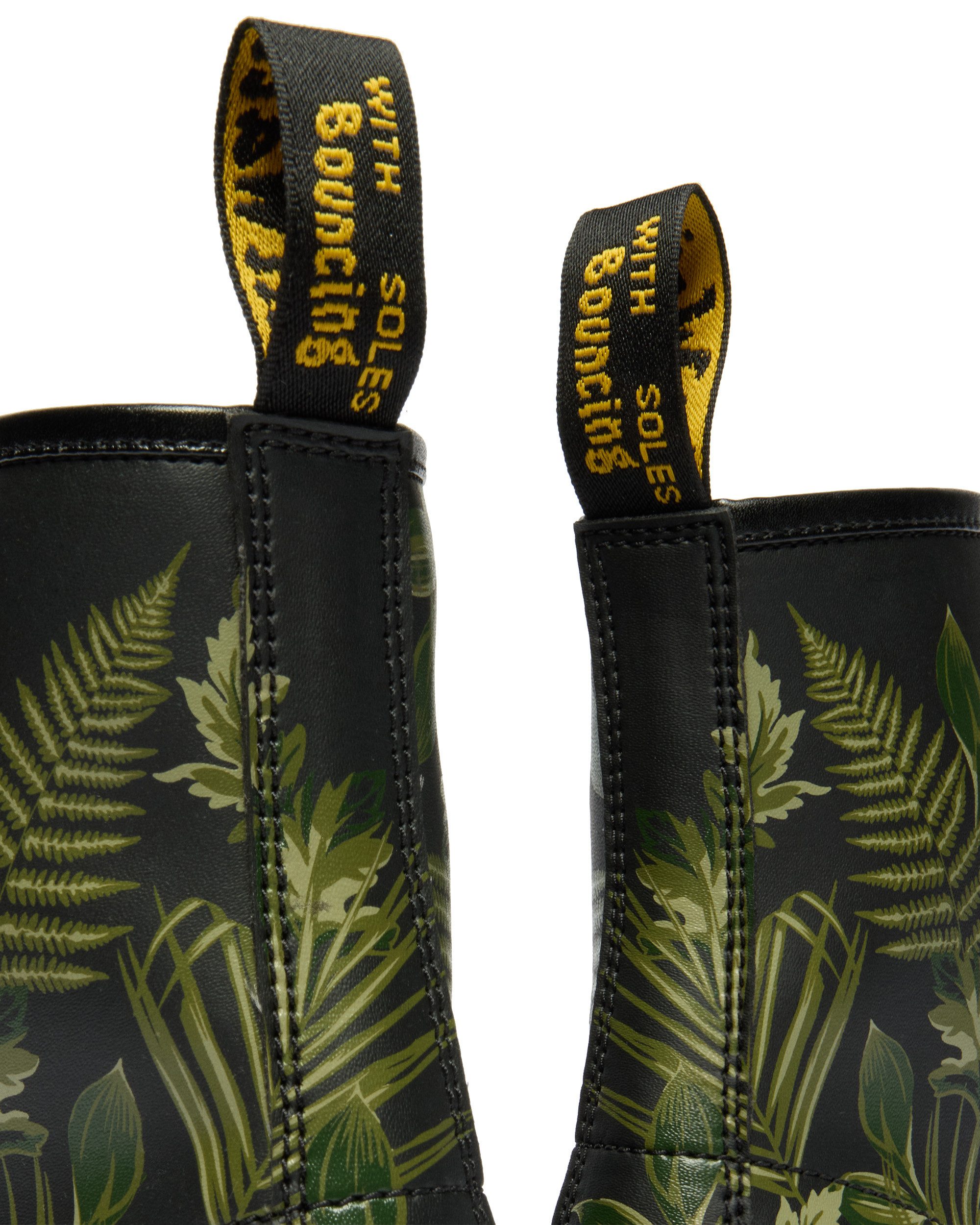 DR. MARTENS 1460 Schnürboots Blockabsatz, Schnürstiefelette mit floralem Kontrast-Print