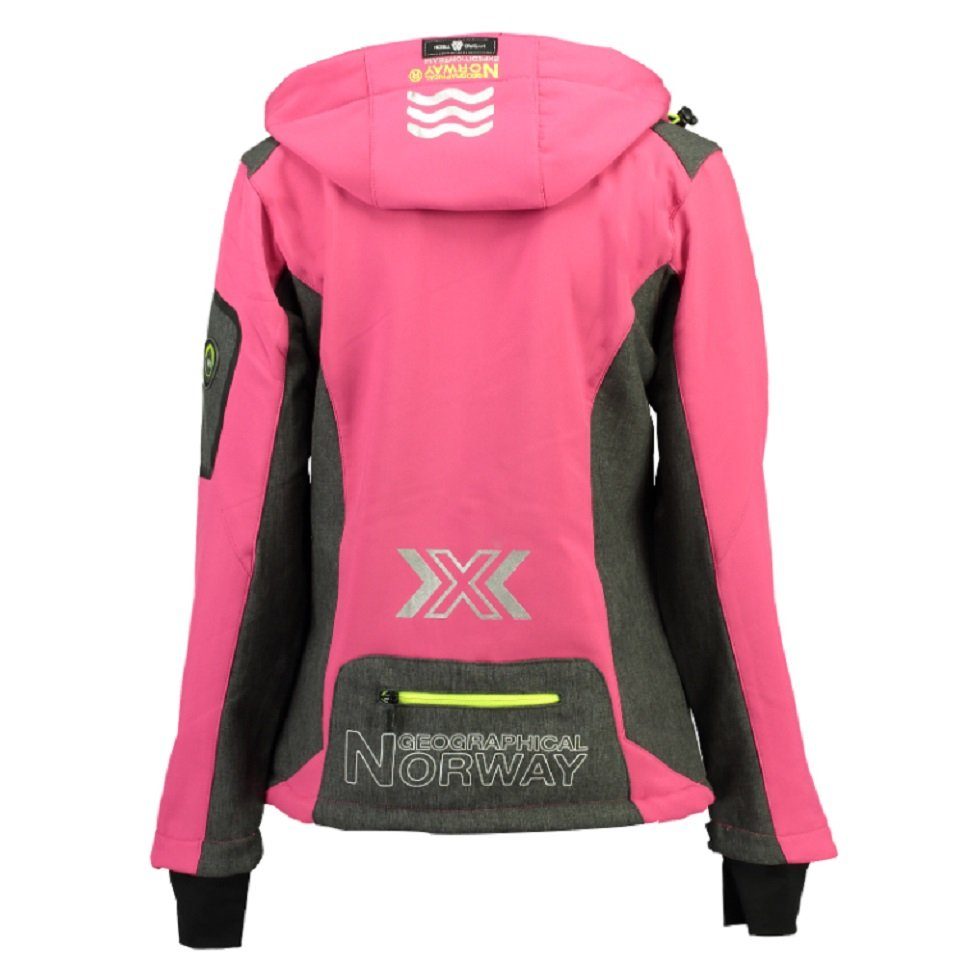 Geographical Norway Softshelljacke TAHITI Stehkragen Pink Frauen, Kapuze, Für Mit abnehmbarer Mit