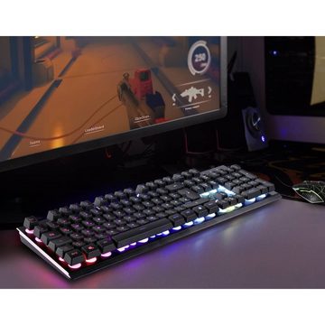 Renkforce RGB kabelgebundene USB-Gaming-Tastatur Tastatur (Beleuchtet)