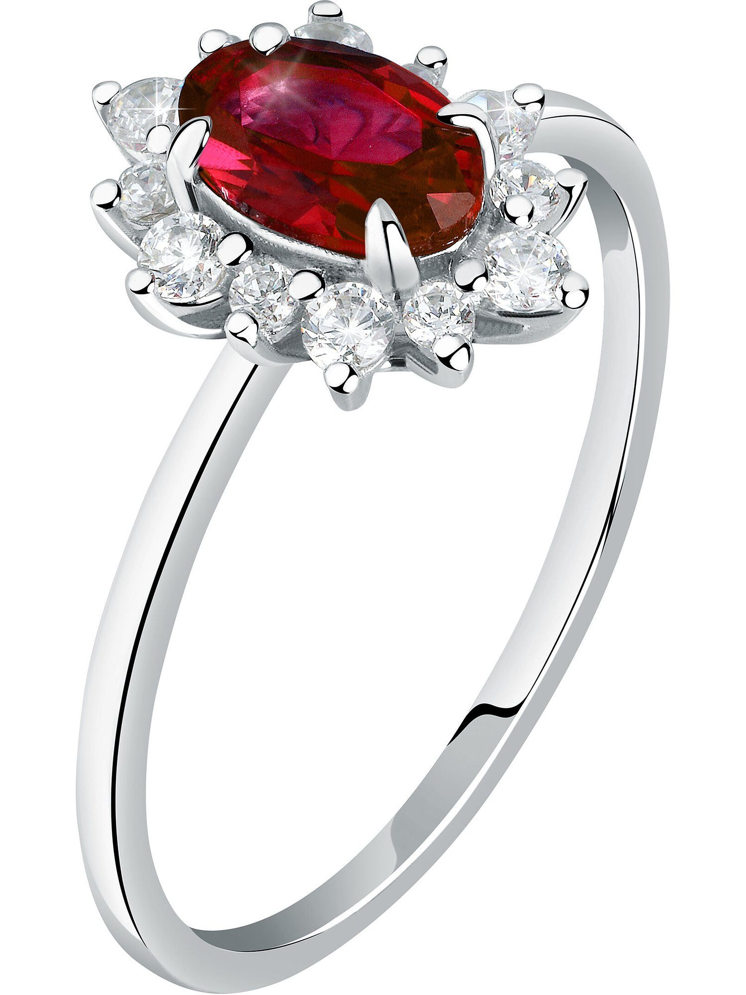 Live Diamond Diamantring, Rubin (synthetisch), Lab Grown