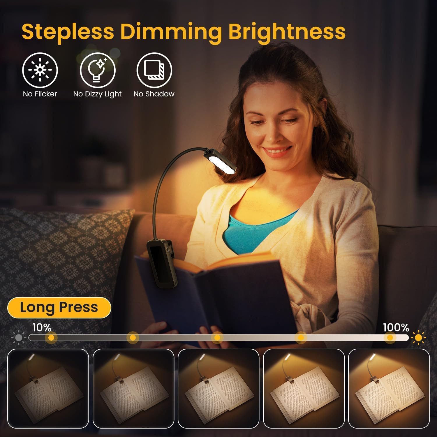 Luckice LED Nachttischlampe Schlafzimmerlampe,Gold Tischlampe Vintage,LED Teichleuchte, LED wechselbar, Dauerbeleuchtung 24LED augenschonende Leuchtmittel, tischlampe wohnzimmer/tischlampe schlafzimmer /tischlampe gold
