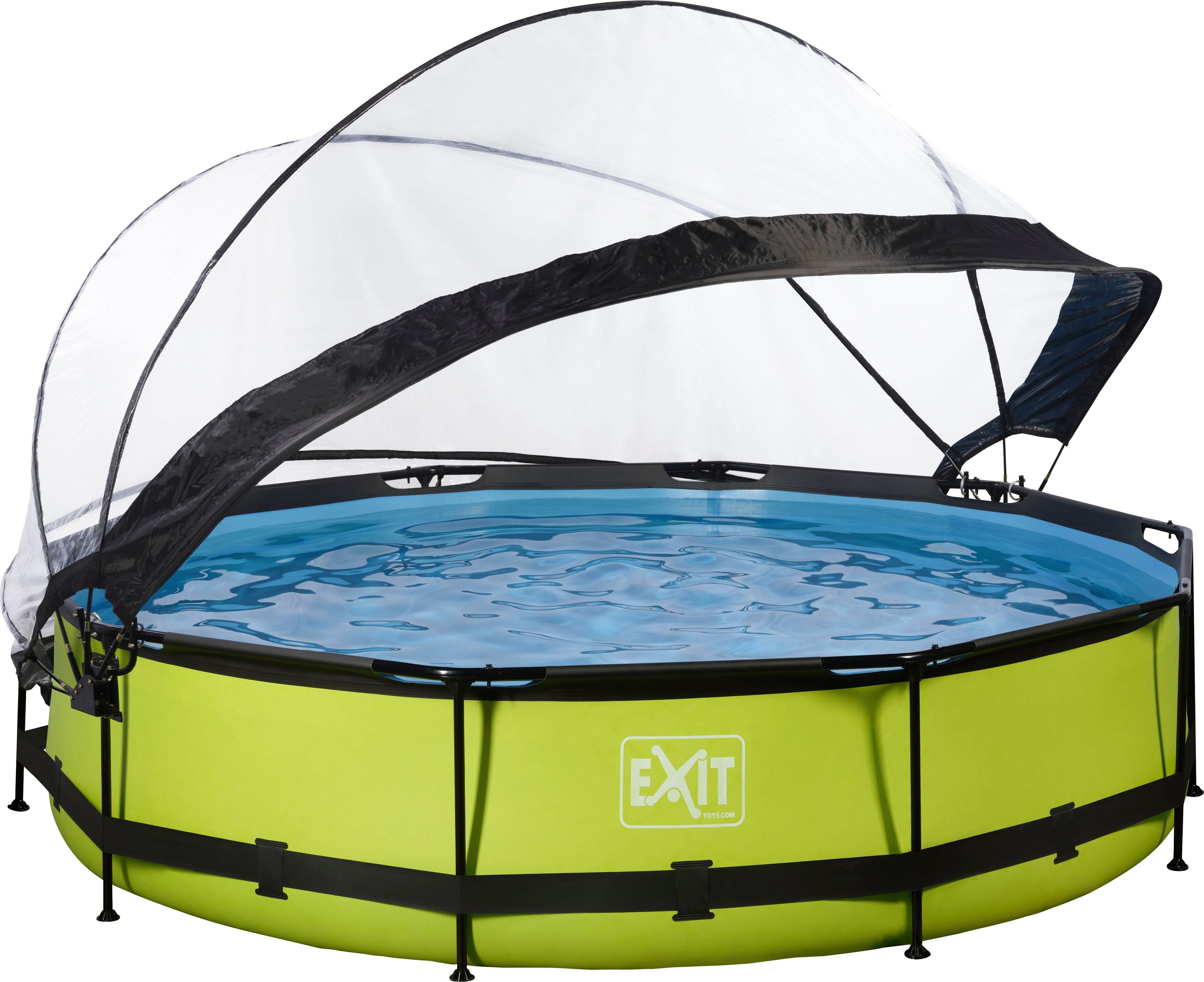 EXIT Framepool inkl. multifunktionaler Abdeckung (Set, 4-tlg), ØxH: 360x76 cm, mit Filterpumpe & Filterkartusche