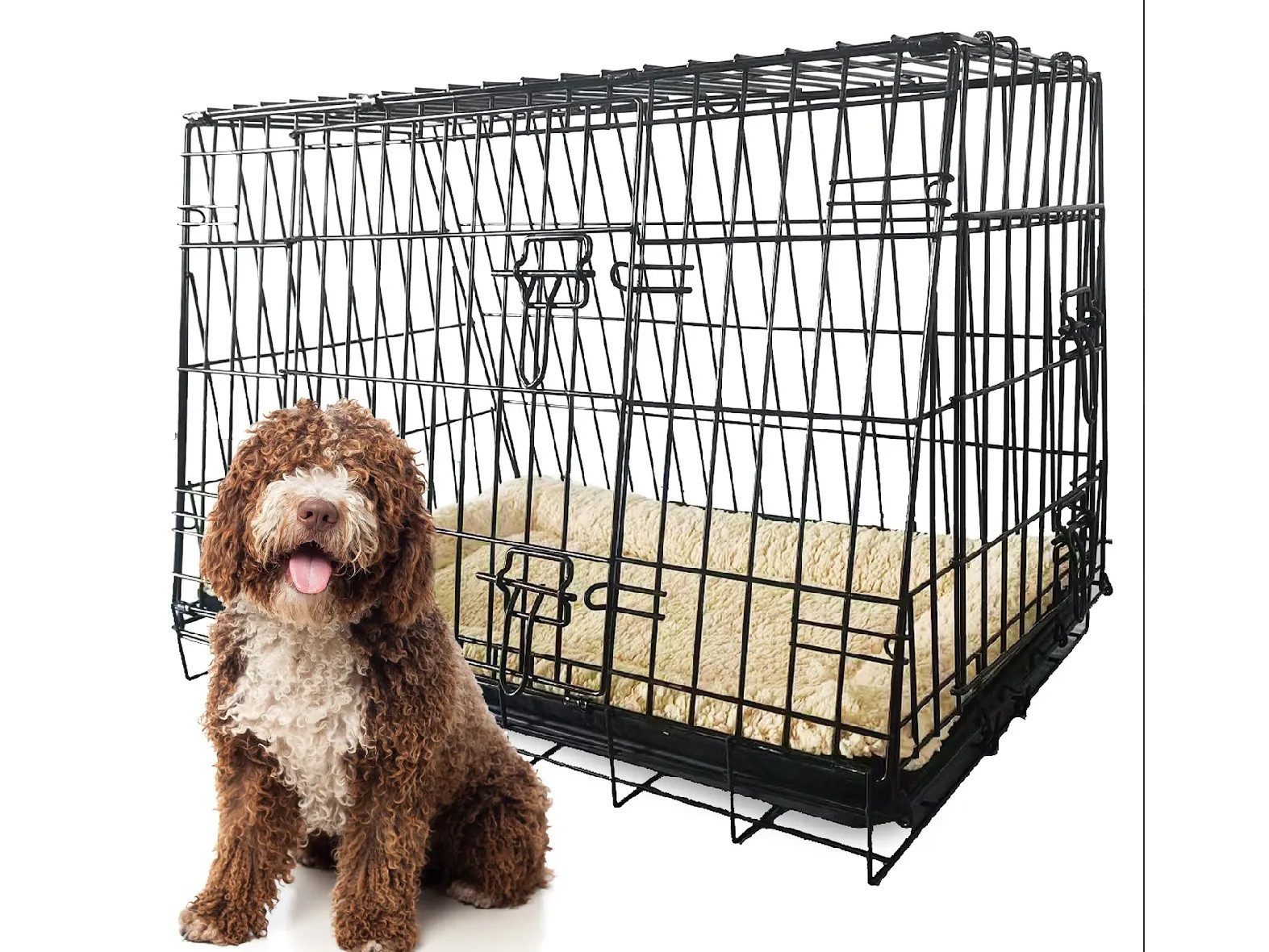 RV-Parts Hunde-Transportbox Hundebox Transportbox Hundekäfig mit waschbarem Boden 93x68x70 cm grau