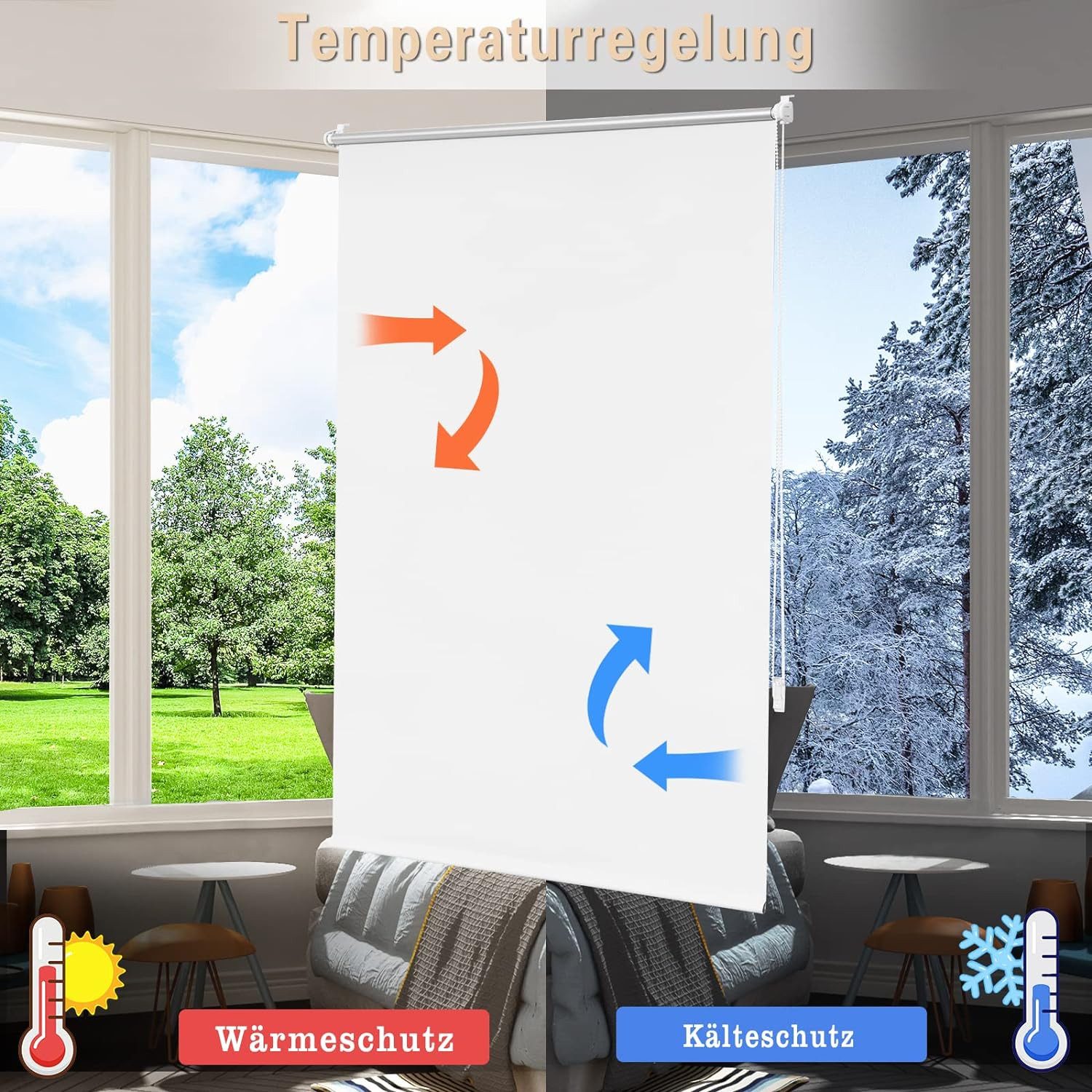Verdunklungsrollo, Woltu, verdunkelnd, verspannt, Klemmfix, ohne günstig online kaufen