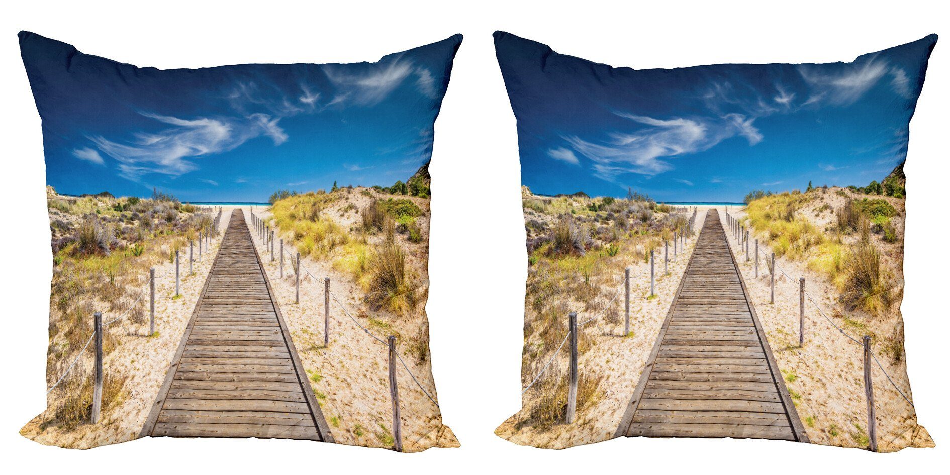 Kissenbezüge Accent Doppelseitiger Modern Strand Ruhige (2 Stück), Digitaldruck, Shore Abakuhaus Idylle