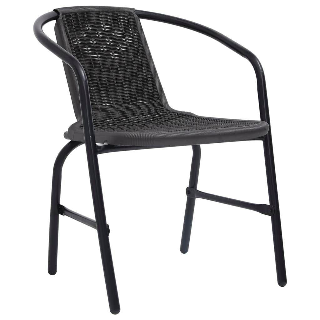 und Stahl 4 Stk 110 Ter vidaXL Gartenstühle Kunststoff kg Sessel Gartenstuhl Rattan-Optik