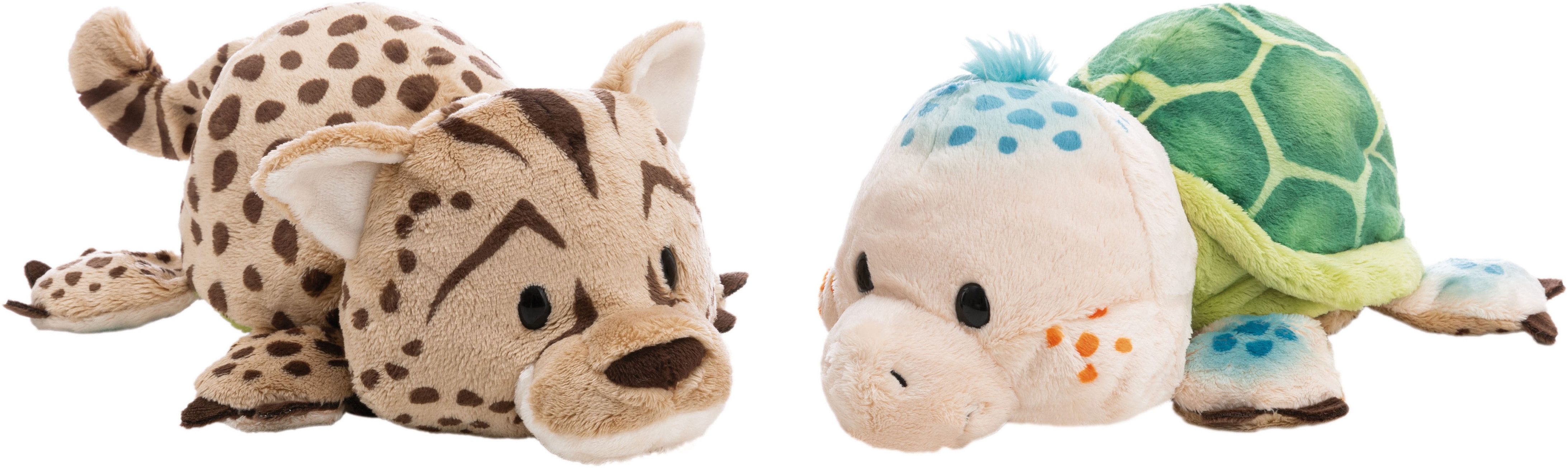 Nici Kuscheltier Twistimals, Schildkröte & Gepard, 25 cm, mit Wendefunktion 2in1