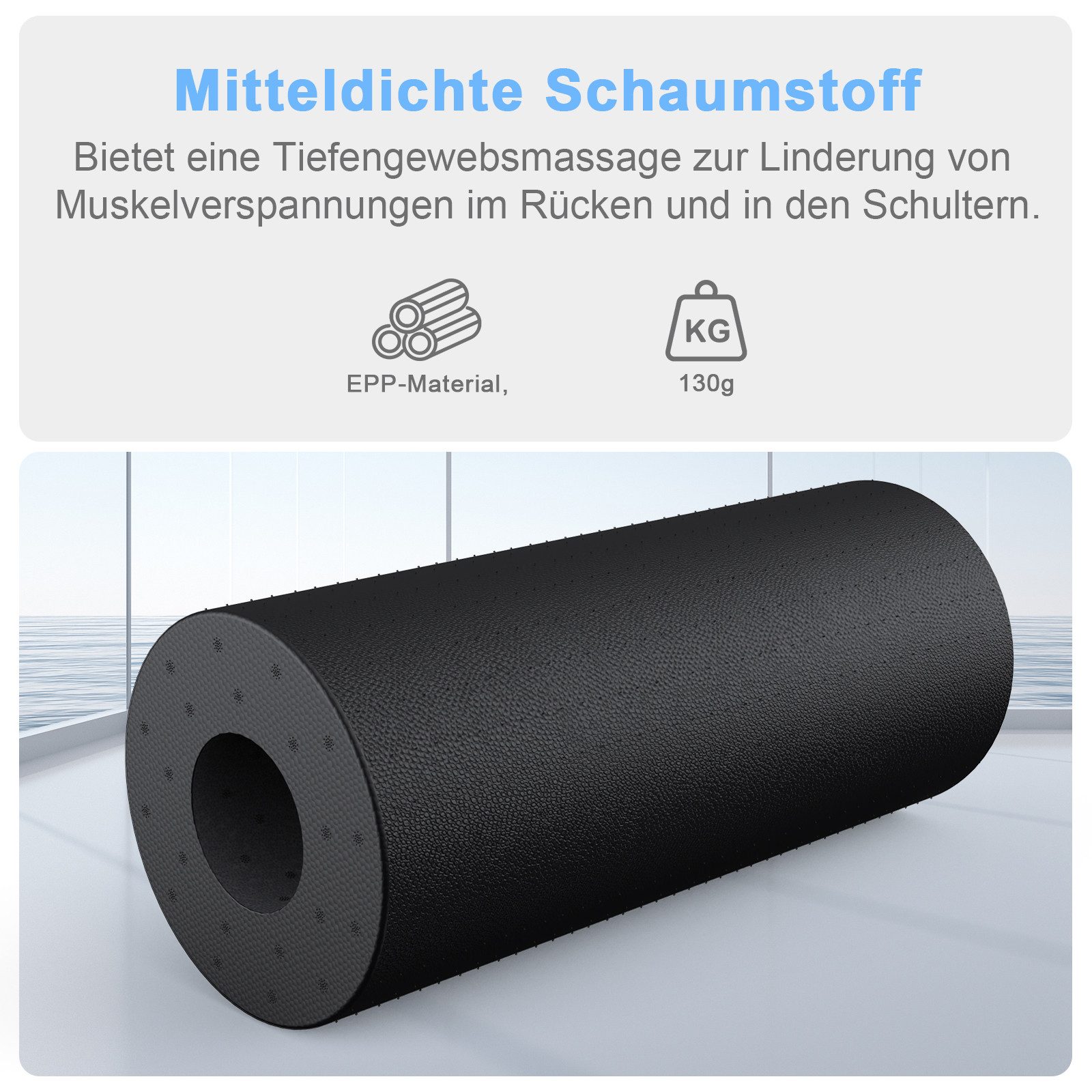 AIMAX Faszienrolle Faszienrolle 29x15 cm ultraleicht Massage Roller Yoga Fitness