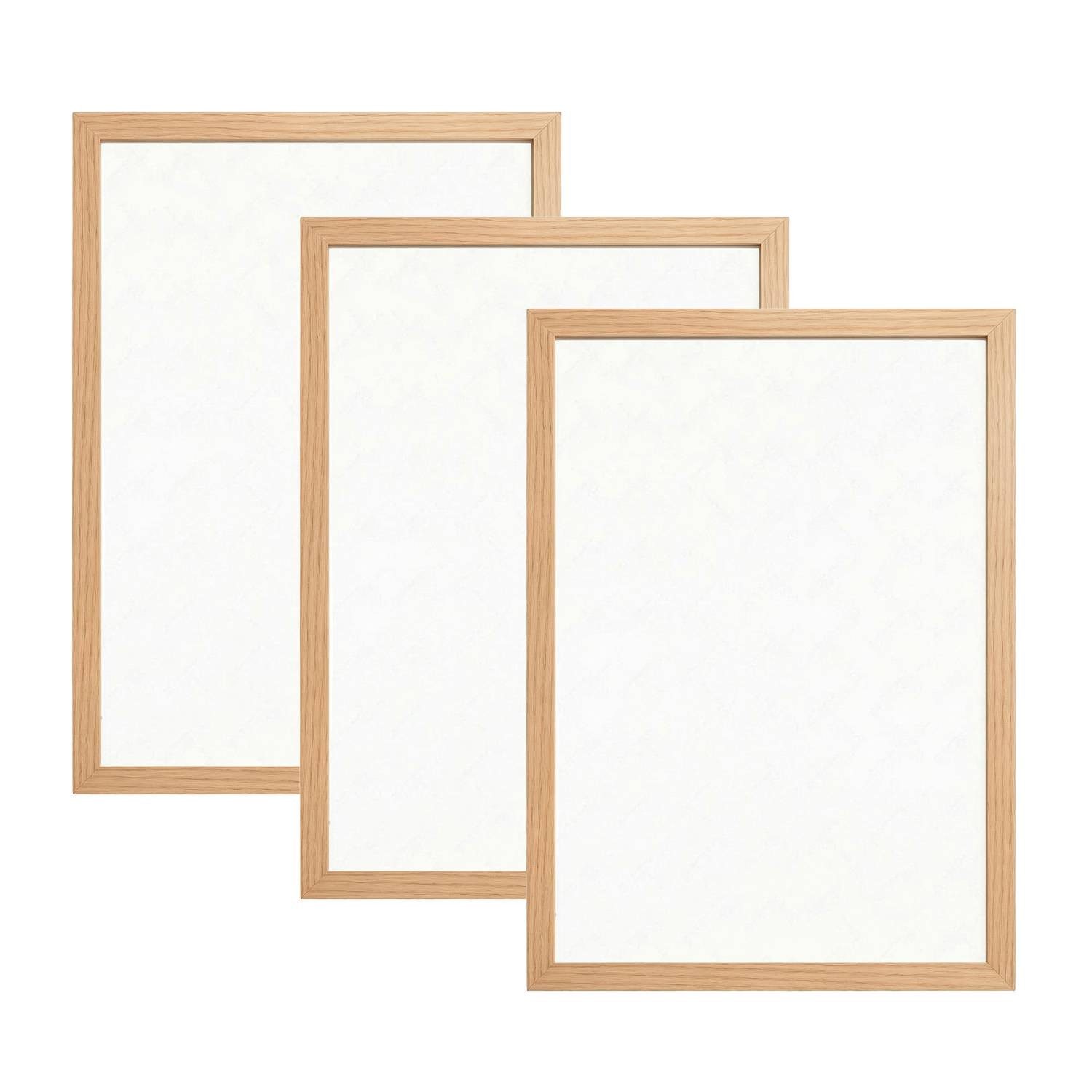 Licht-Erlebnisse Bilderrahmen-Set BILDERRAHMEN, (1 St), 3 Stück DIN A3 45 x 32,5 cm Holz Kunststoff bruchsicher Wand