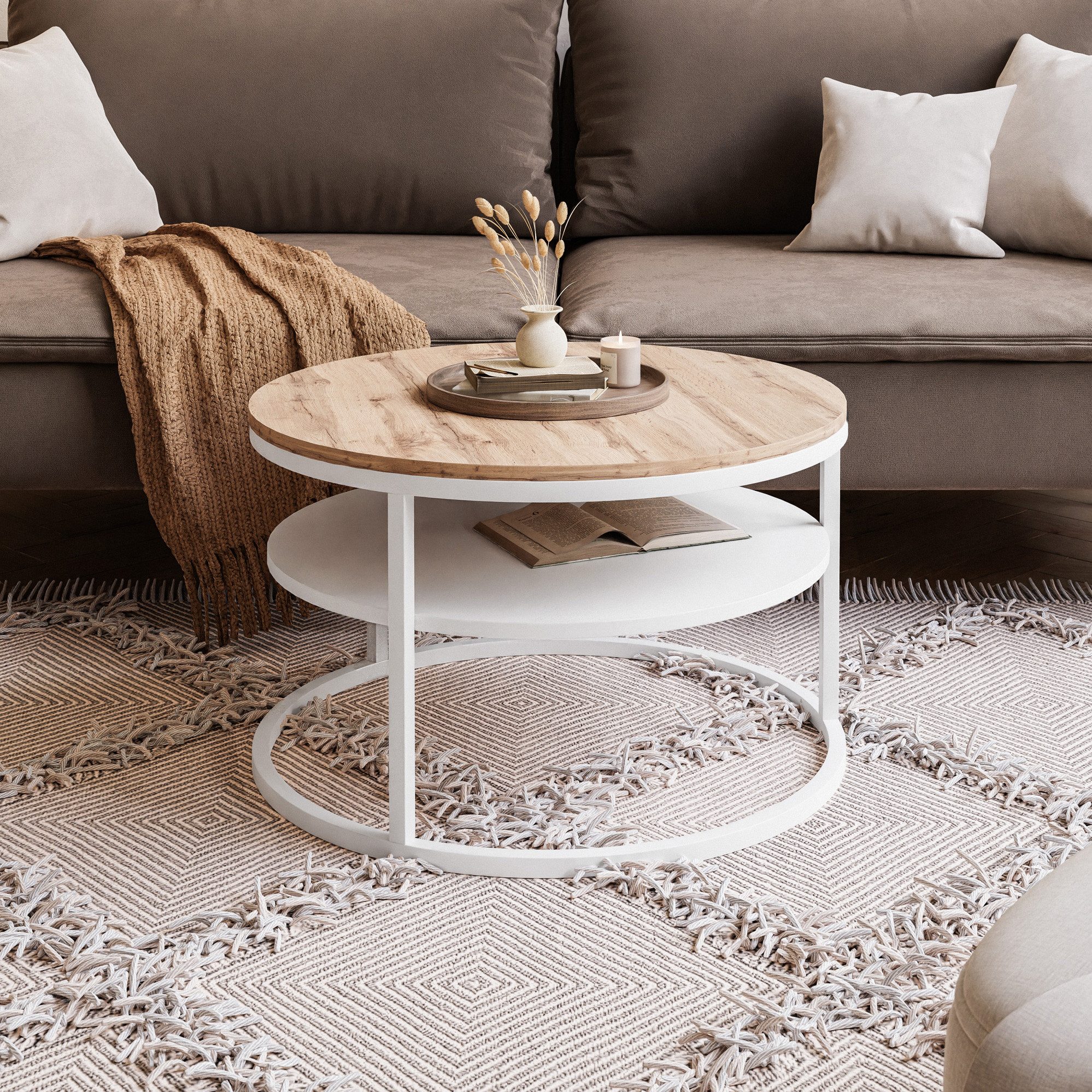 Lookway Couchtisch CIRI SLIM LOFT mit Ablage (1 Tisch), Durchmesser: ⌀ 60 cm, Höhe: 42 cm – Bild 3 von 5