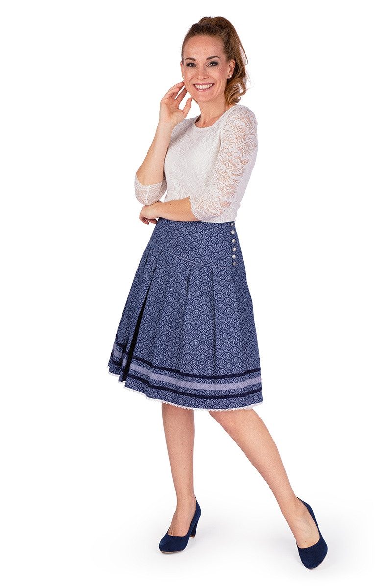 MarJo Trachtenrock Trachtenrock - ADA - tintenblau/blaugrau