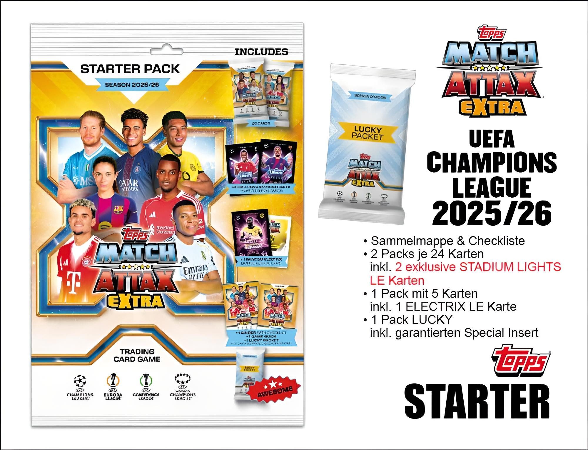 Topps/Merlin Sammelkarte 2025-26 Match Attax Extra UEFA Champions League Starter Pack