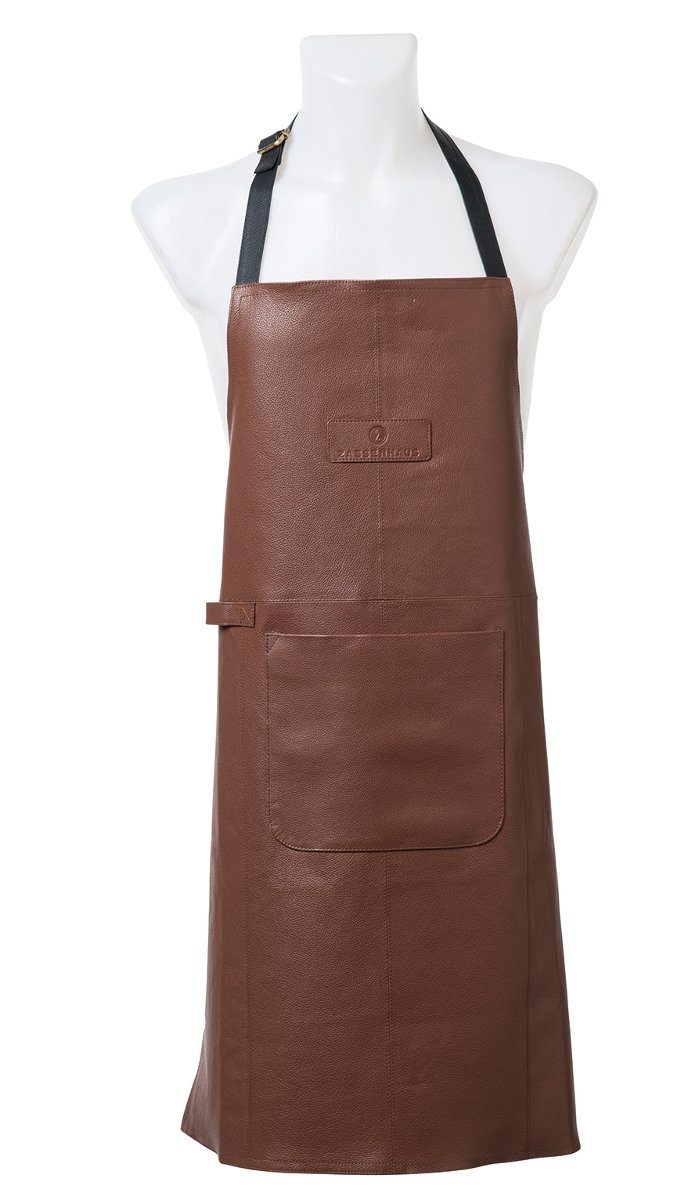 ZASSENHAUS Kochschürze Latzschürze Leder cognac
