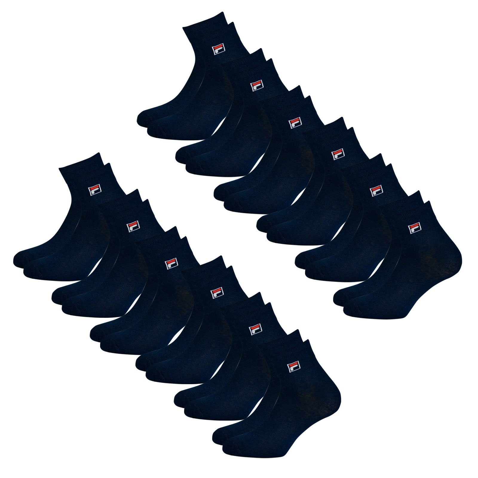 Fila Sportsocken Quarter Socken (12-Paar) mit elastischem Piquebund 321 navy