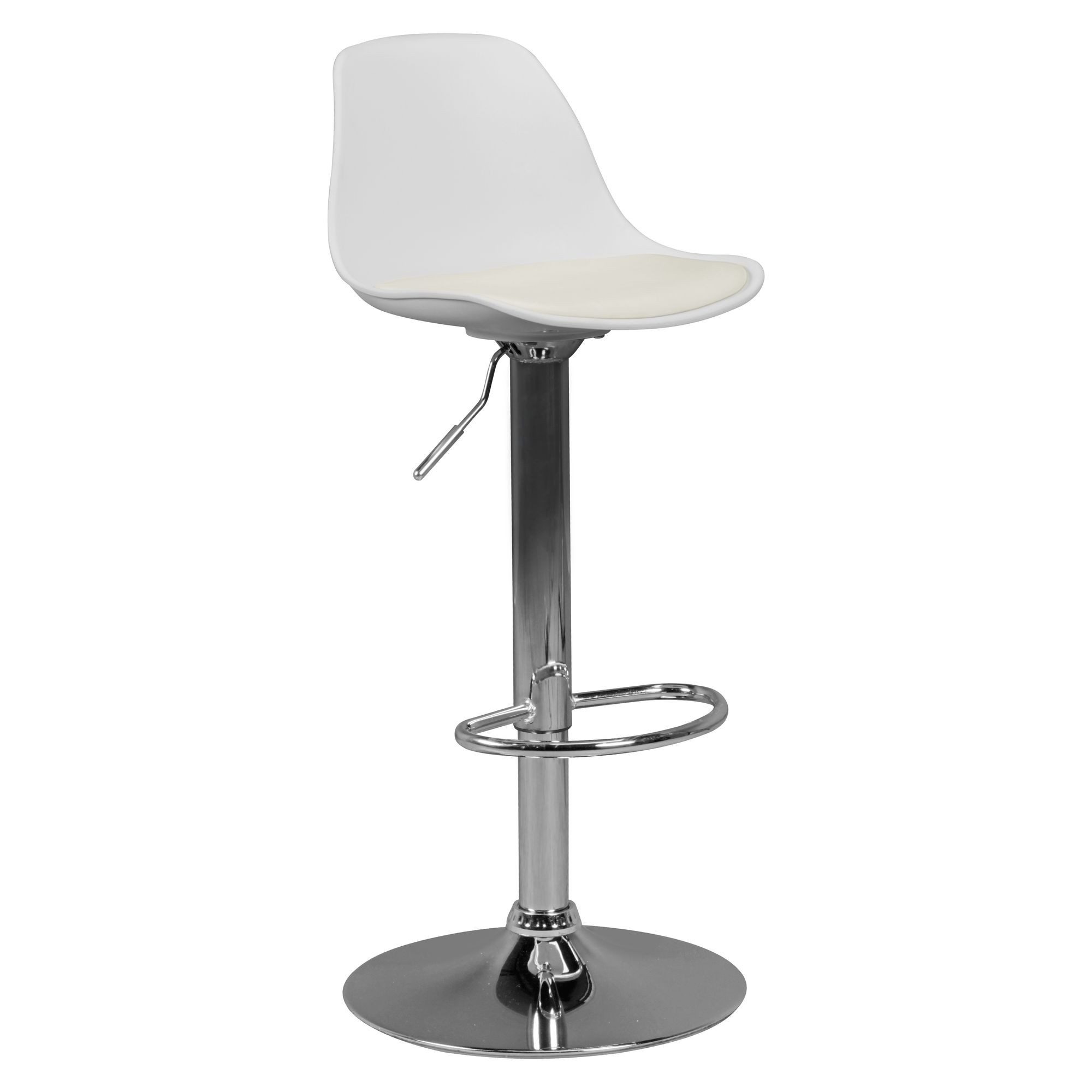 Barhocker KORSIKA, Barhocker Kunstleder Weiß, Hocker Sitzhocker Tresenhocker