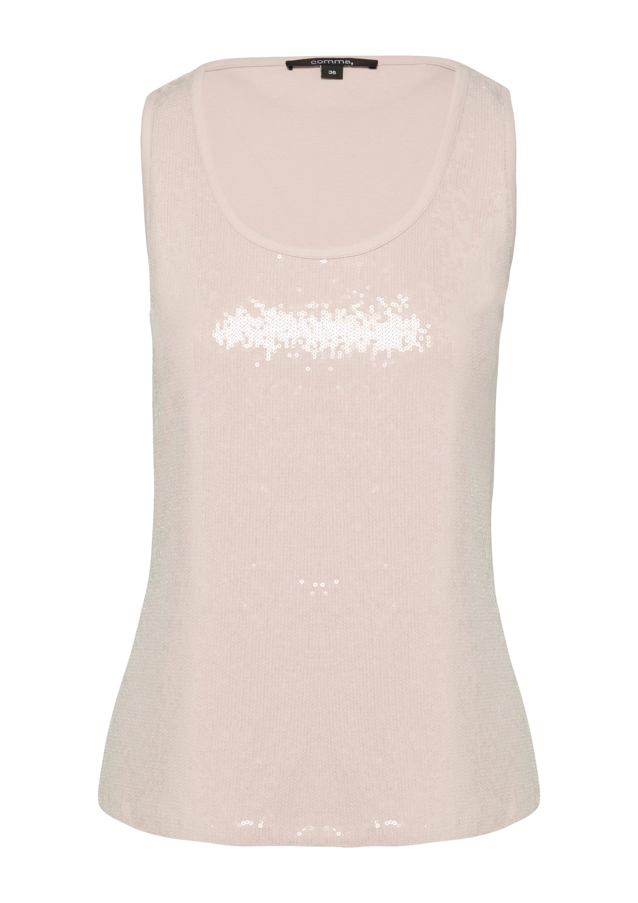 comma Muskelshirt T-Shirt Viskosetop mit Pailletten günstig online kaufen