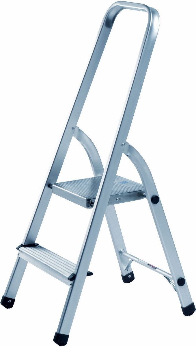 ALCO Vielzweckleiter Haushaltsleiter aus Aluminium 2-stufig Höhe 104cm silber