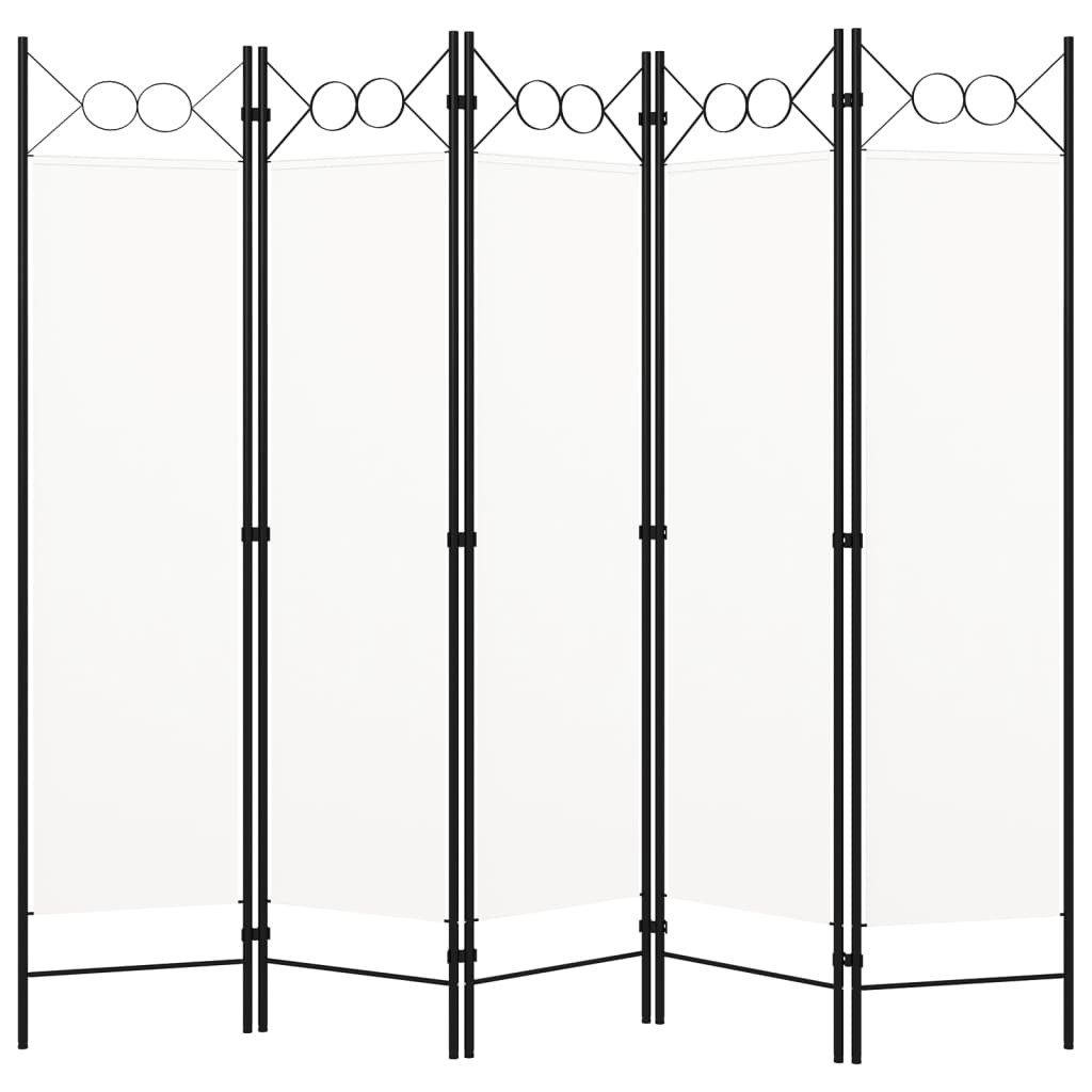 vidaXL Raumteiler 5-tlg. Raumteiler Weiß 200x180 günstig online kaufen