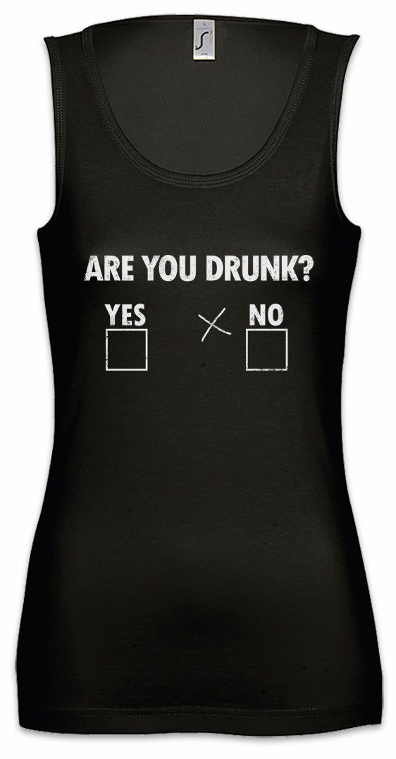 Urban Backwoods Tanktop Are You Drunk Ärmelloses Damen T-Shirt Yes No Cross Fun Drinker Beer Hangover Barfly Party University