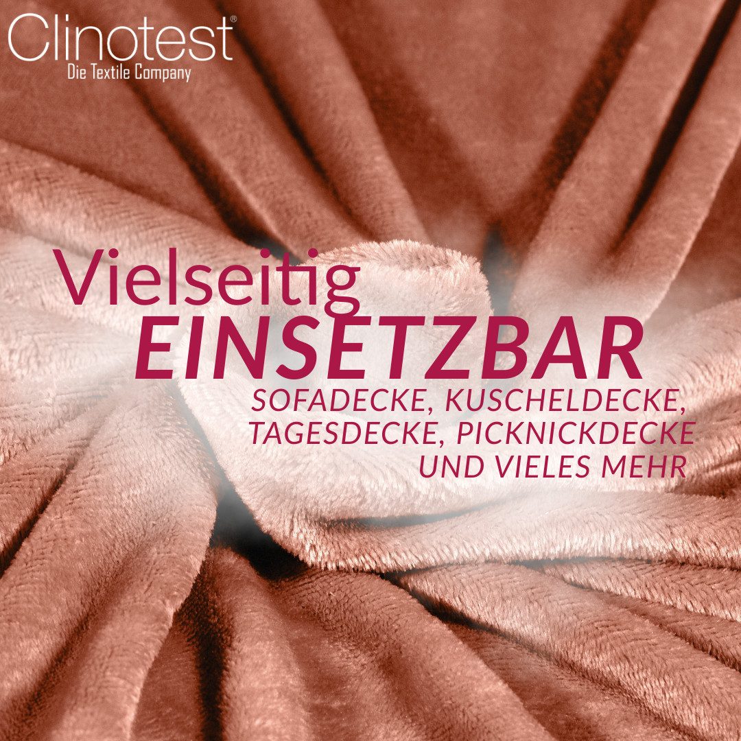 Wohndecke Kuscheldecke aus 100% Polyester, 150x220 cm, Clinotest, Kochfest günstig online kaufen