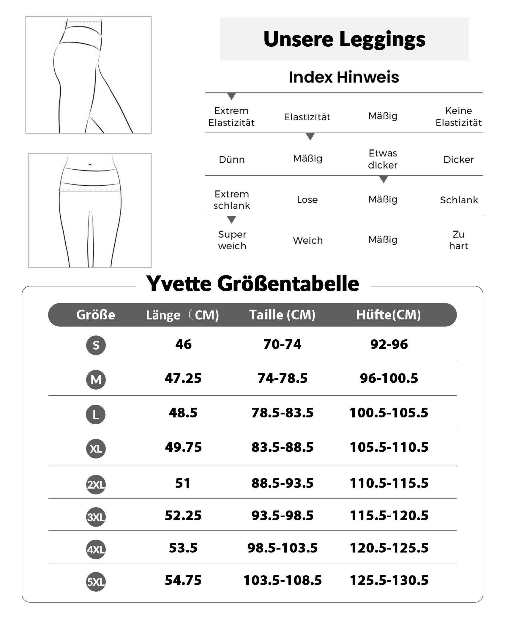 Sportleggings, Damen kurz Radhler Sporthose, Radlerhose Yvette E110443A21 waist high Schwarz