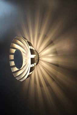 Licht-Erlebnisse Deckenleuchte FLARE, LED fest integriert, Warmweiß, LED Deckenlampe Silber Ø 18 cm 3000 K 950 lm Metall Wohnzimmer
