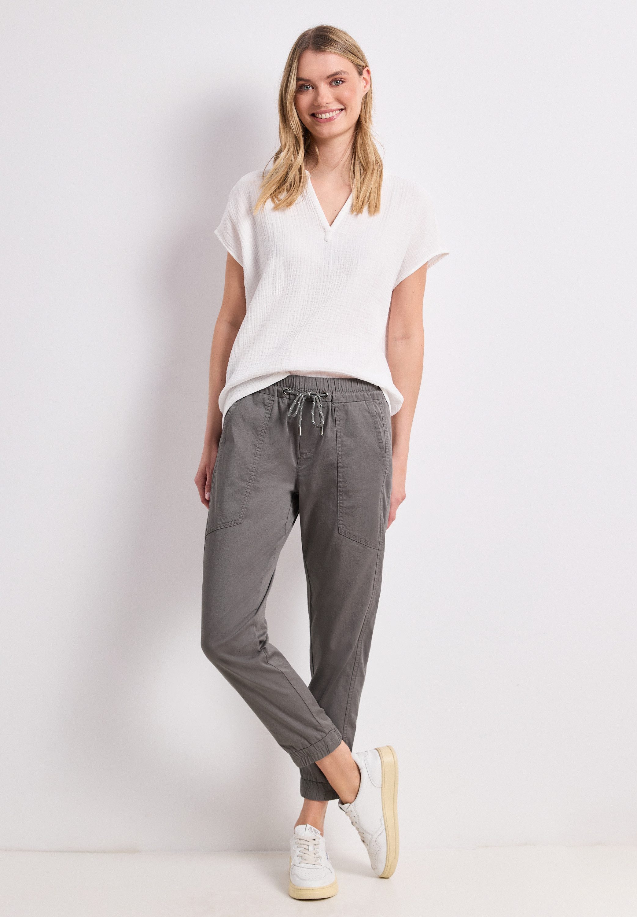 STREET ONE Jogger Pants aus Baumwolle mit Stretchanteil