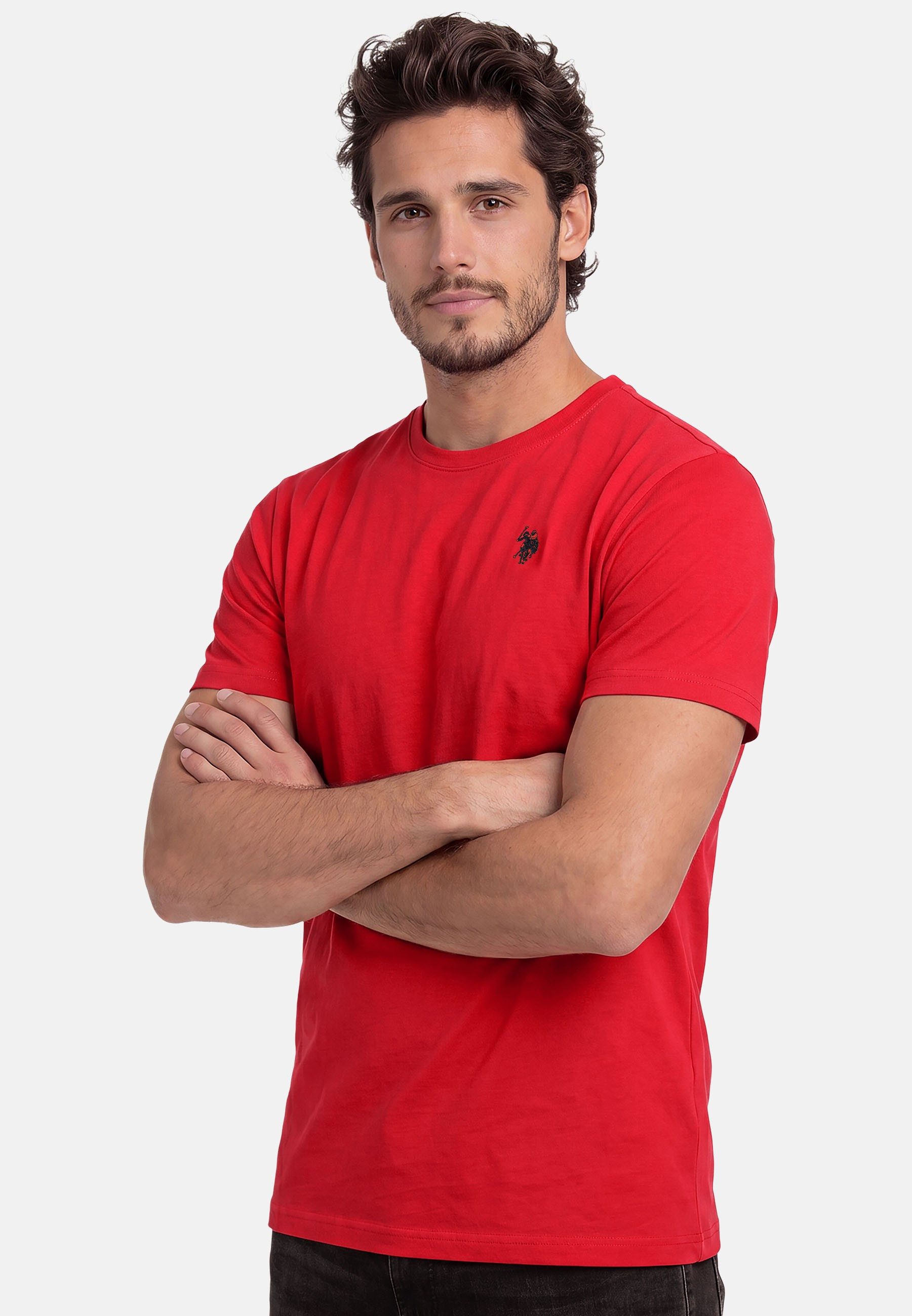 U.S. Polo Assn. T-Shirt USNaash – Herren Basic Shirt aus 100 % Baumwolle Klassischer Rundhalsausschnitt, weiches Material und Logo-Stickerei