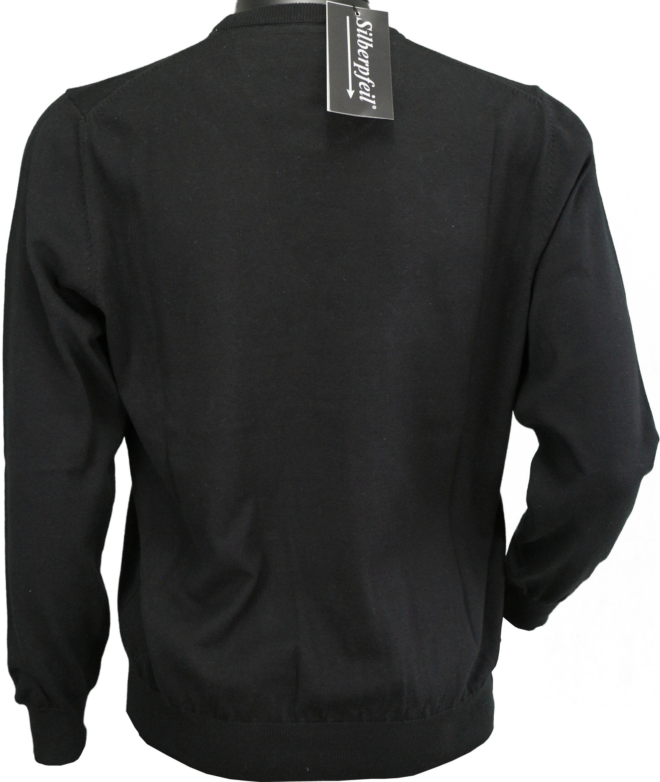 Silberpfeil Strickpullover Premium Herren Pullover aus Feinstrick Rundhals günstig online kaufen