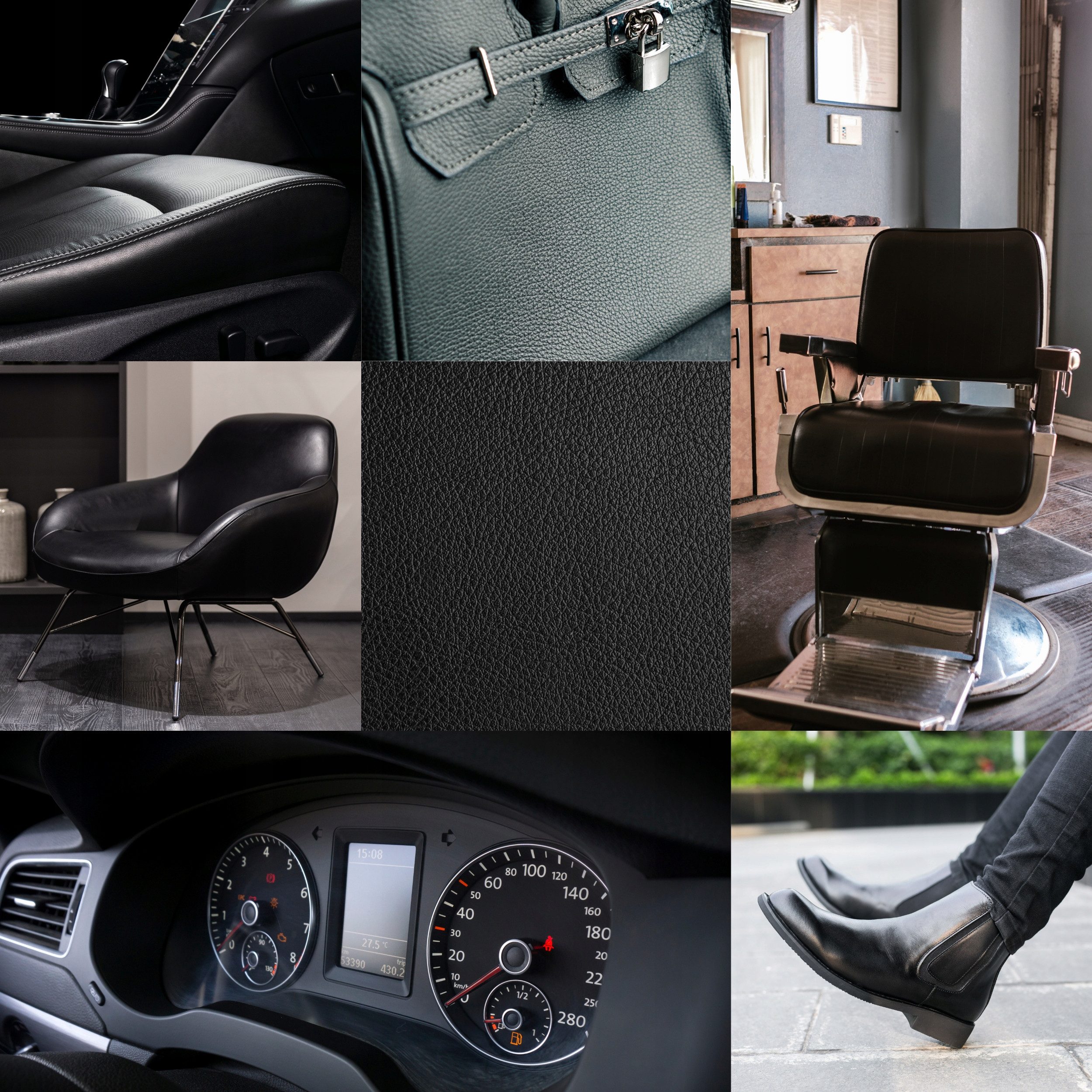 Fortispolster Stoff Kunstleder – Schwarz, ideal für Auto, Möbel & Handtaschen, Robust Edel Widerstandsfähig Langlebig Stilvoll