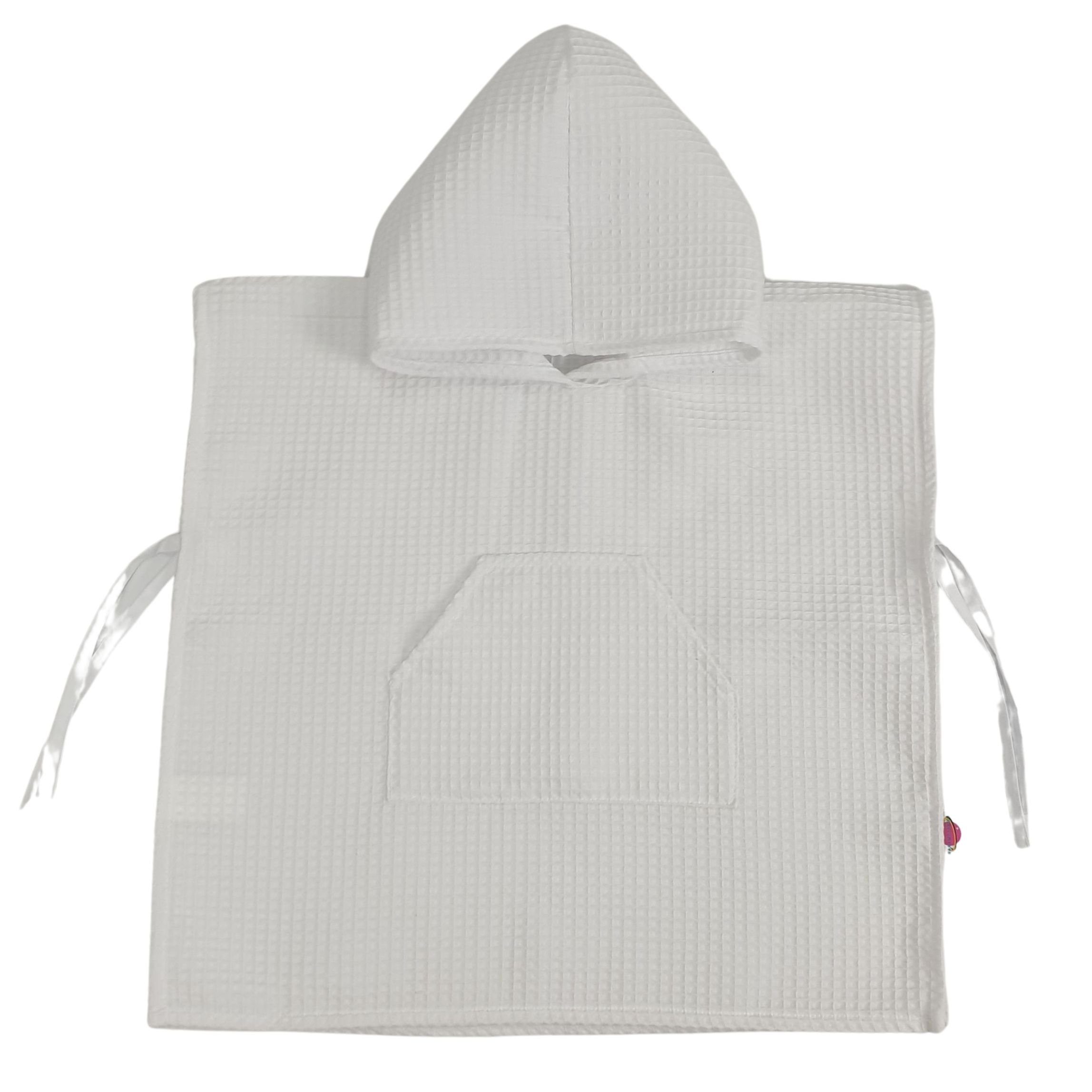 Babymajawelt Badeponcho Baby Kind Kapuzen Bade Poncho 0-1,5 Jahren -Waffel ver. Farben, Baumwolle, Kapuze, Bänder zum Binden, 100% Baumwolle, Saugfähig, Besonders Zart, Made in EU