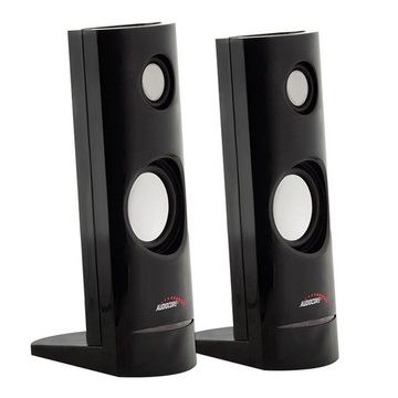 Audiocore AC860 Stereo, 2.0 PC-Lautsprecher (USB, AUX-Kabel, 8 W, Lautstärkeregelung, Blaue LED-Beleuchtung)