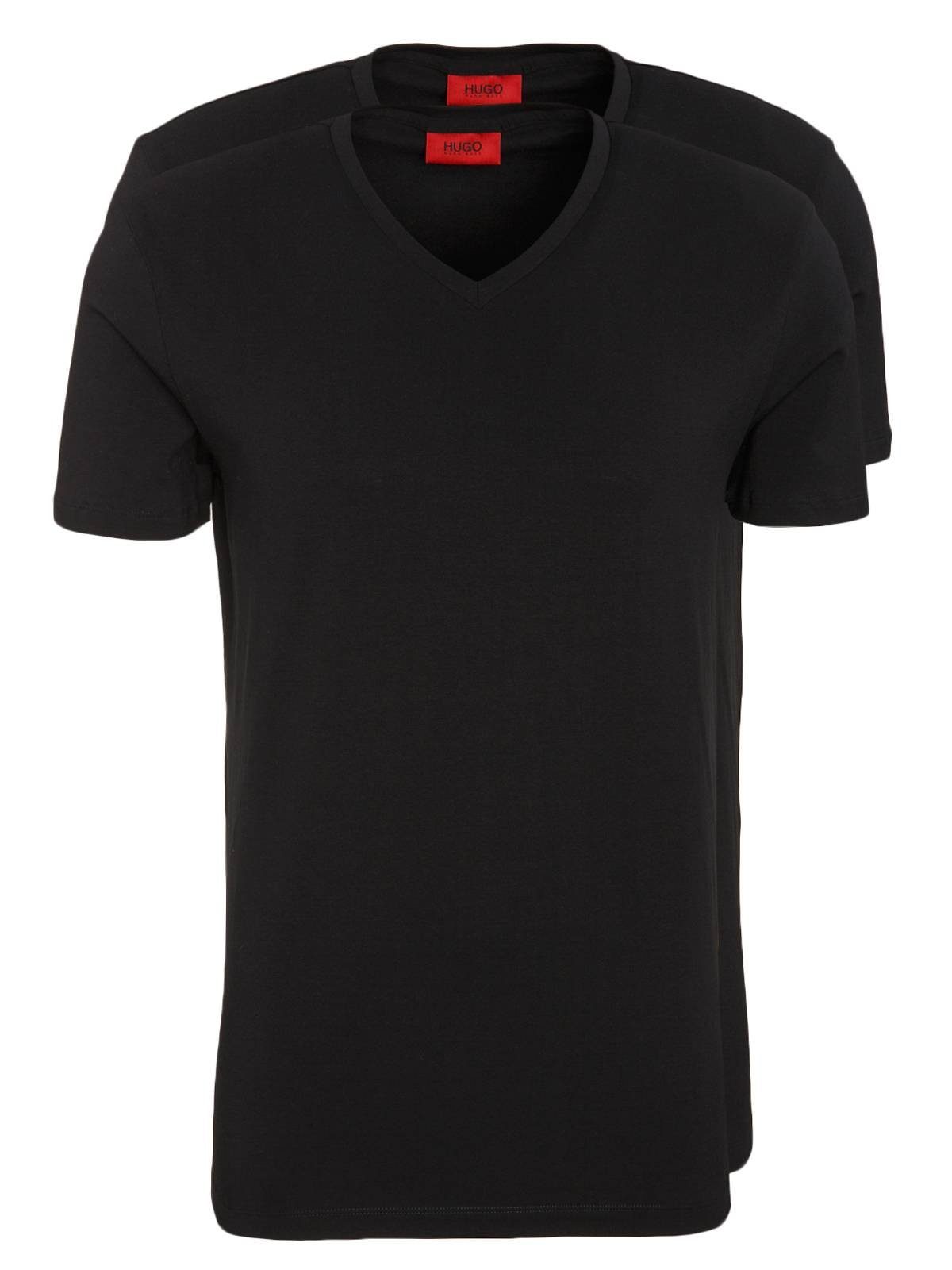 HUGO T-Shirt (1-tlg) Schwarz (001) V-Doppelpack