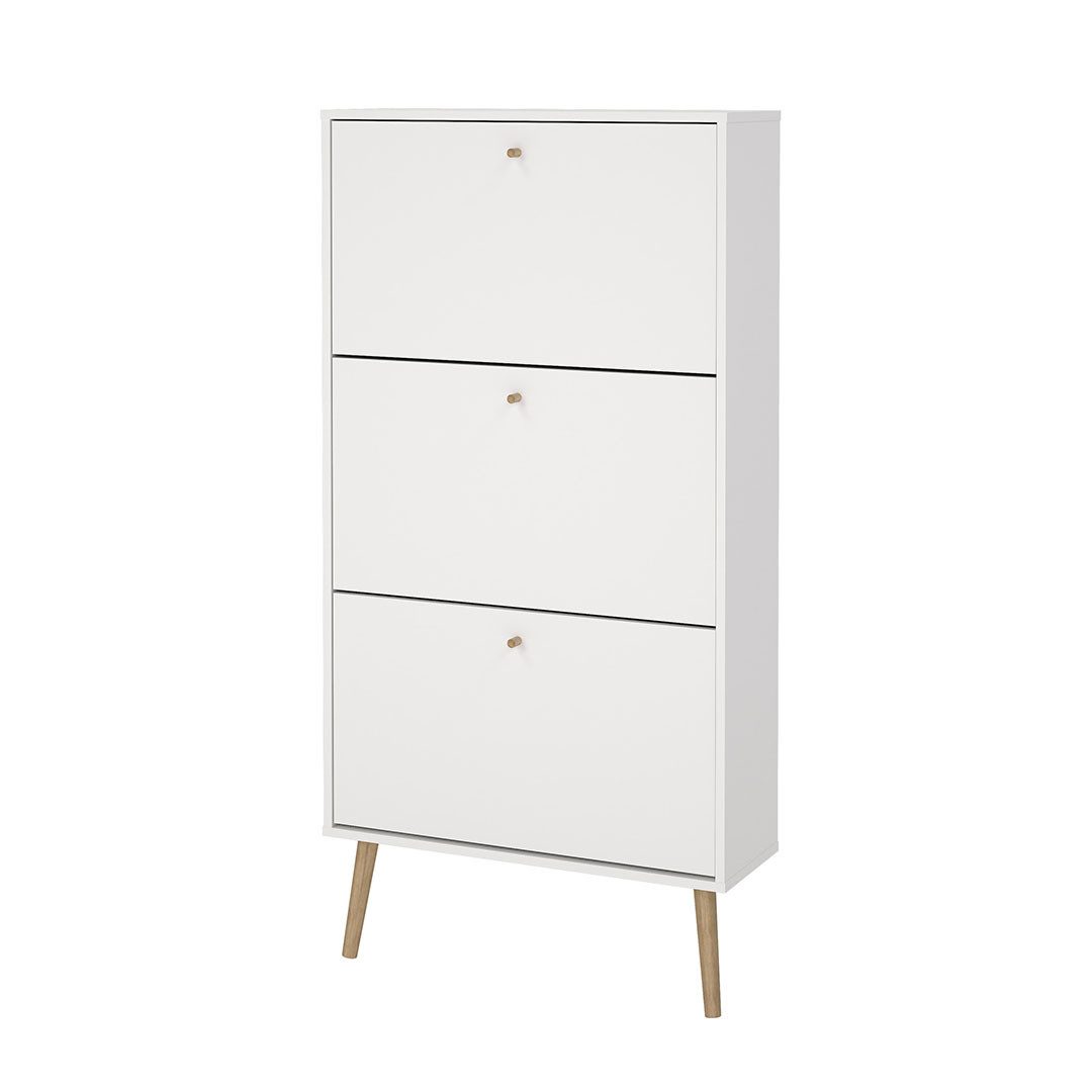 Tvilum Schuhschrank Bodo Schuhschrank 3 Klapptüren weiß.