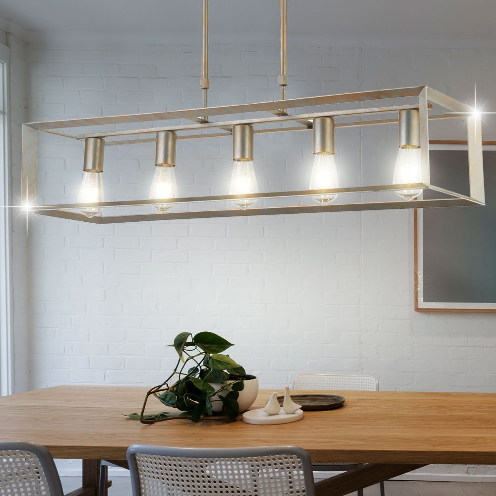 Design Hänge Decken Lampe Pendel Leuchte verstellbar grau Wohn Gäste Zimmer E27 
