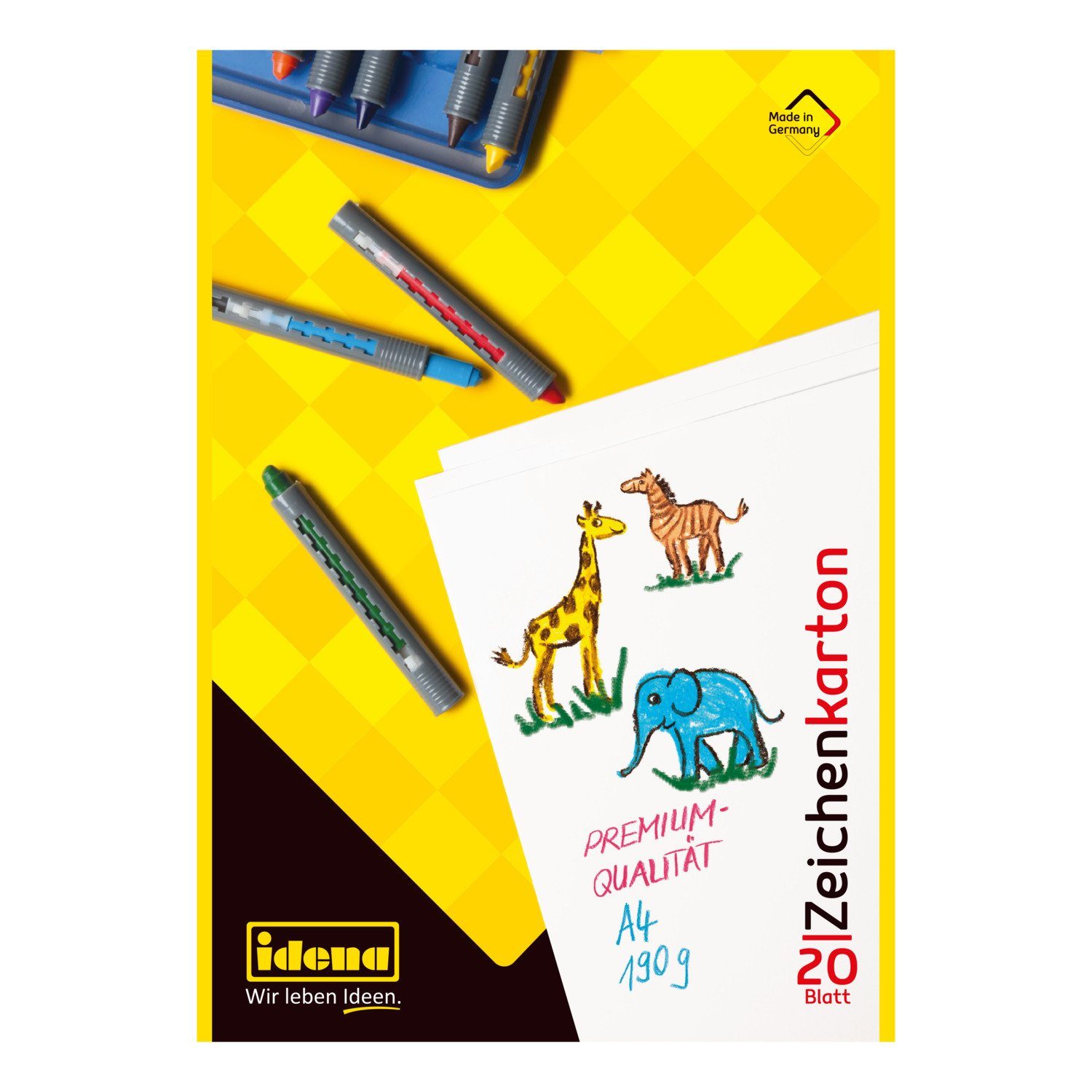 Idena Zeichenkartonblock Idena 10381 - Zeichenkarton, DIN A4, 20 Blatt, 190 g/m², 1 Stück