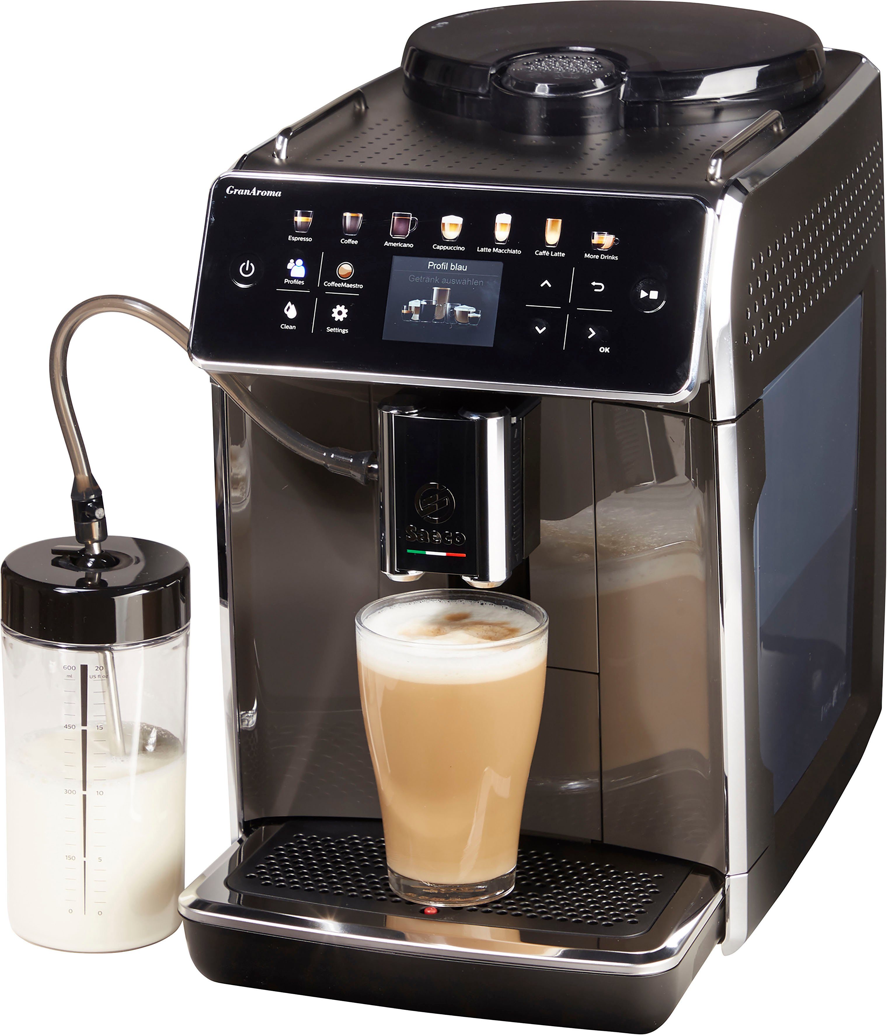 Saeco Kaffeevollautomat GranAroma SM6580/50, 14 Kaffeespezialitäten, 4 Benutzerprofilen und TFT Display