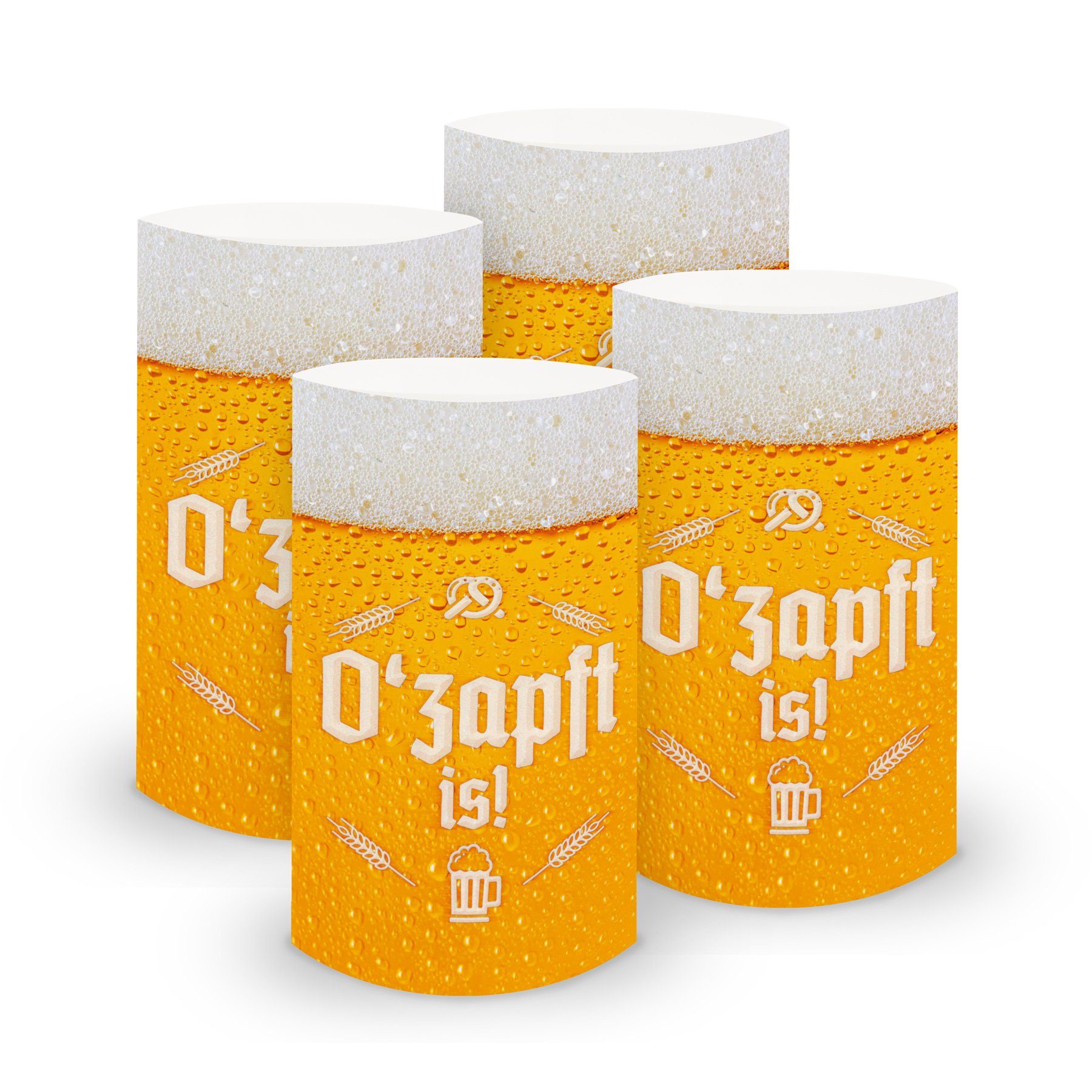 itenga Windlicht itenga 6x Windlicht klein O zapft is! Bayrisch Bier Rustikal Mottopart