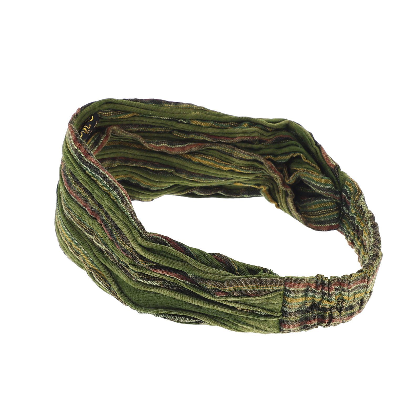 KUNST UND MAGIE Stirnband Unisex Hippie Stonewashed Batik Kopfband Stirnband Yoga Bandana Fair Army Green