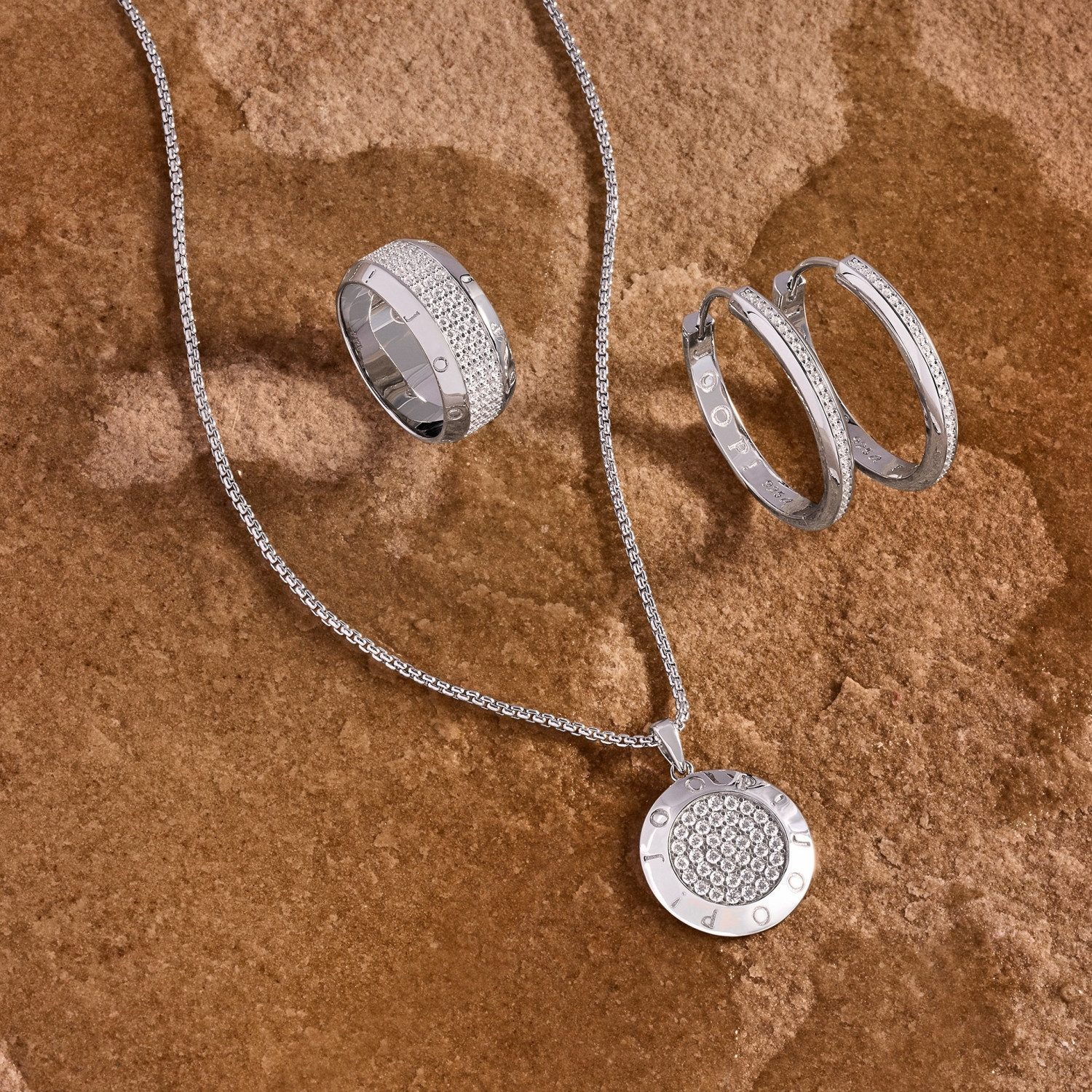 JOOP! Paar Creolen, mit Zirkonia (synth)