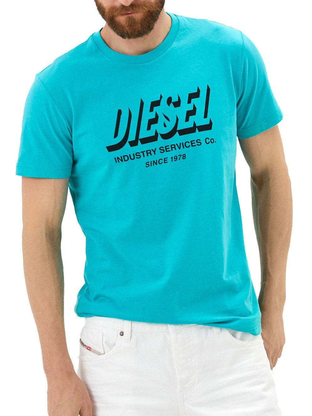 Diesel Rundhalsshirt Logo Print Slim Fit günstig online kaufen