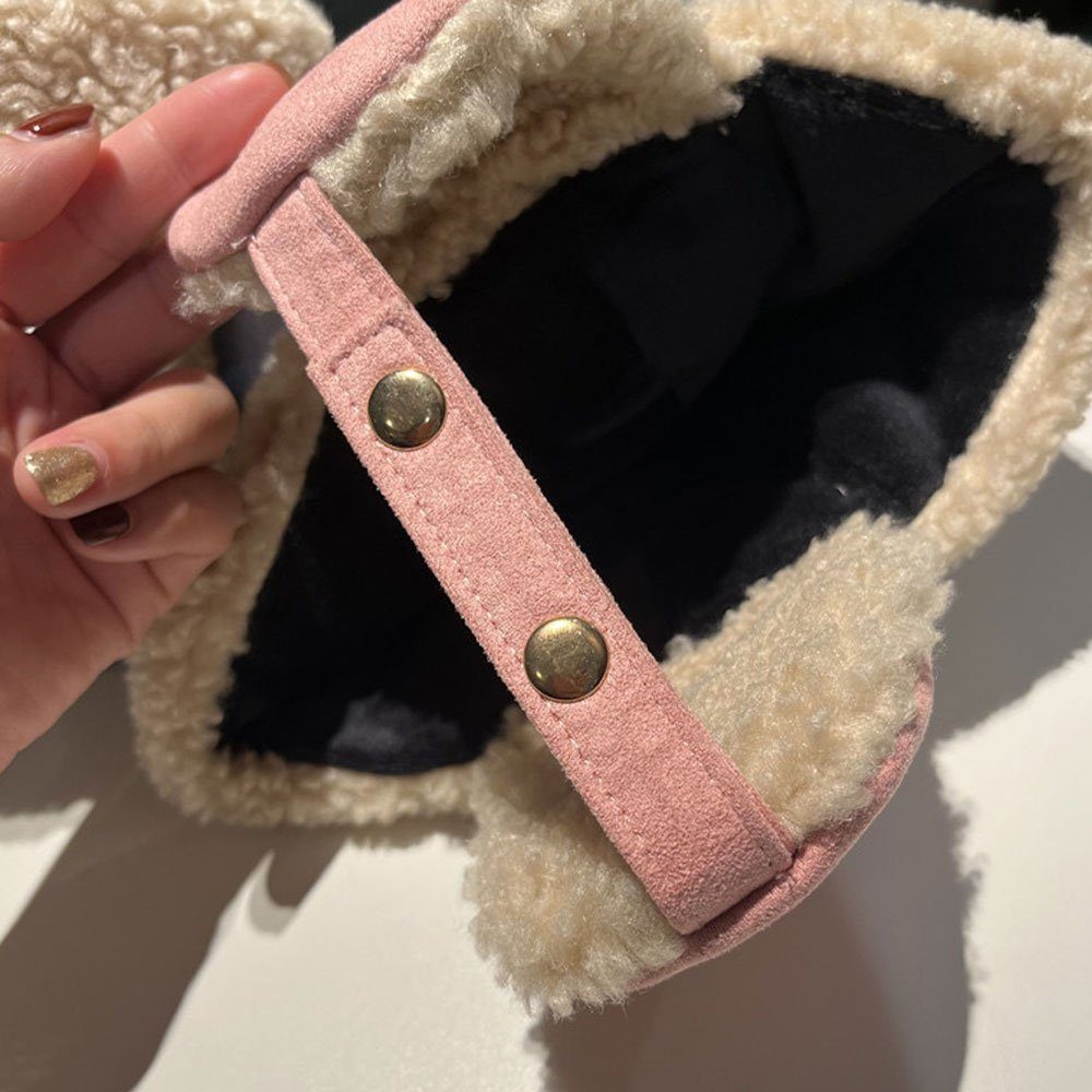 Ohrenschutz gepolsterte Schutz Bommelmütze Geeignet Winter Mode Wolle (1-5 alt) Rosa Imitation Hut Verdickung LAKKEC Jahre Kinder
